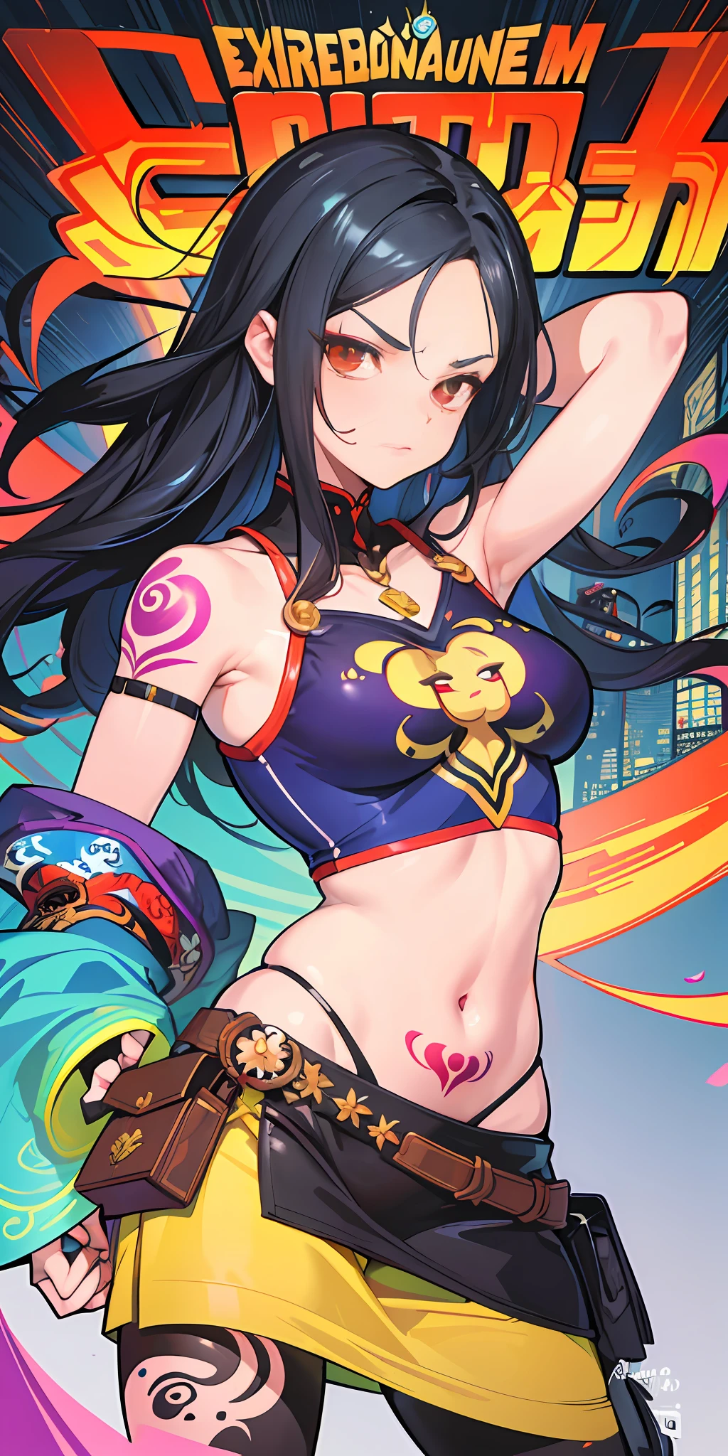 :: estilo comix Joe Madureira ::2.9 Estilo ::2.0 comix illustration style ,Digital illustration of beautiful female character in illustrator drawing style Toh-Yasu, estilo anime, Body with futuristic designs tribal tattoo style in dragon shape, Serious guy and ultra detailed art, Graffiti style destroyed city scenery with camera focus, (fundo bonito e claro:1.2),corpo inteiro perfeito, silhueta esbelta, coxas grossas, voluptuoso, harsh, Thick curvilinear;, (roupas puffer power |: 1.2), Grafite 3D, abstrair, linhas, background circles ,((Joe Madureira ::2.0 comix illustration style, Estilo Tatoon , Comic book style, Camila Bernal mulher bonita com cabelo longo ultra detalhado, Beautiful woman )), ( olhos detalhados e rosto detalhado:1.3), (camiseta ou vestido:1.3), (fundo bonito e claro:1.2), (extremamente detalhado, ultra-detalhado, Melhor sombra:1.1),bareshoulders, flowers and petals, , (fundo branco:0.5), (illustration :1.1), (menina extremamente fina e bonita:1.1), (detalhes perfeitos:1.1)