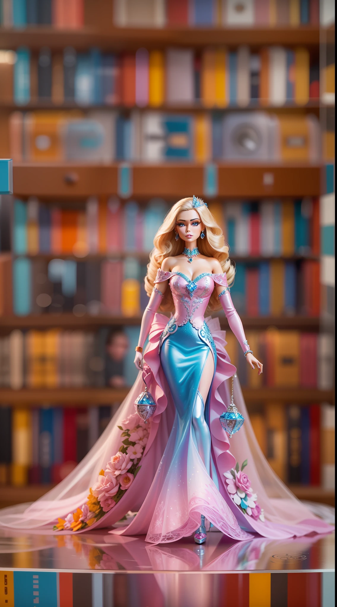 3D masterpiece featuring the iconic De Beers 40th Anniversary Barbie, highlighting vivid and complex colors