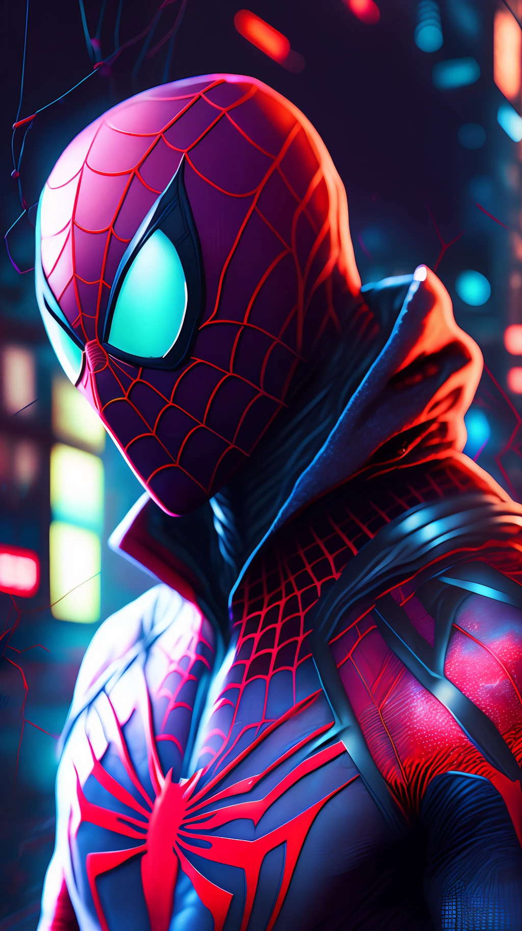 Spider-Man, Cyberpunk, 8k.