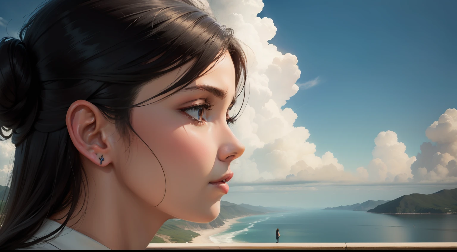 woman thinking far away