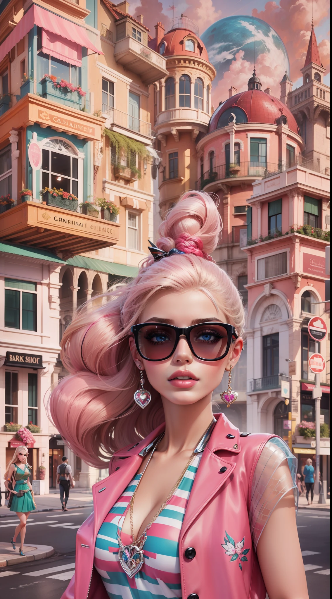 masterpiece featuring the iconic Barbie Gran Via Silkstone, highlighting vivid and complex colors