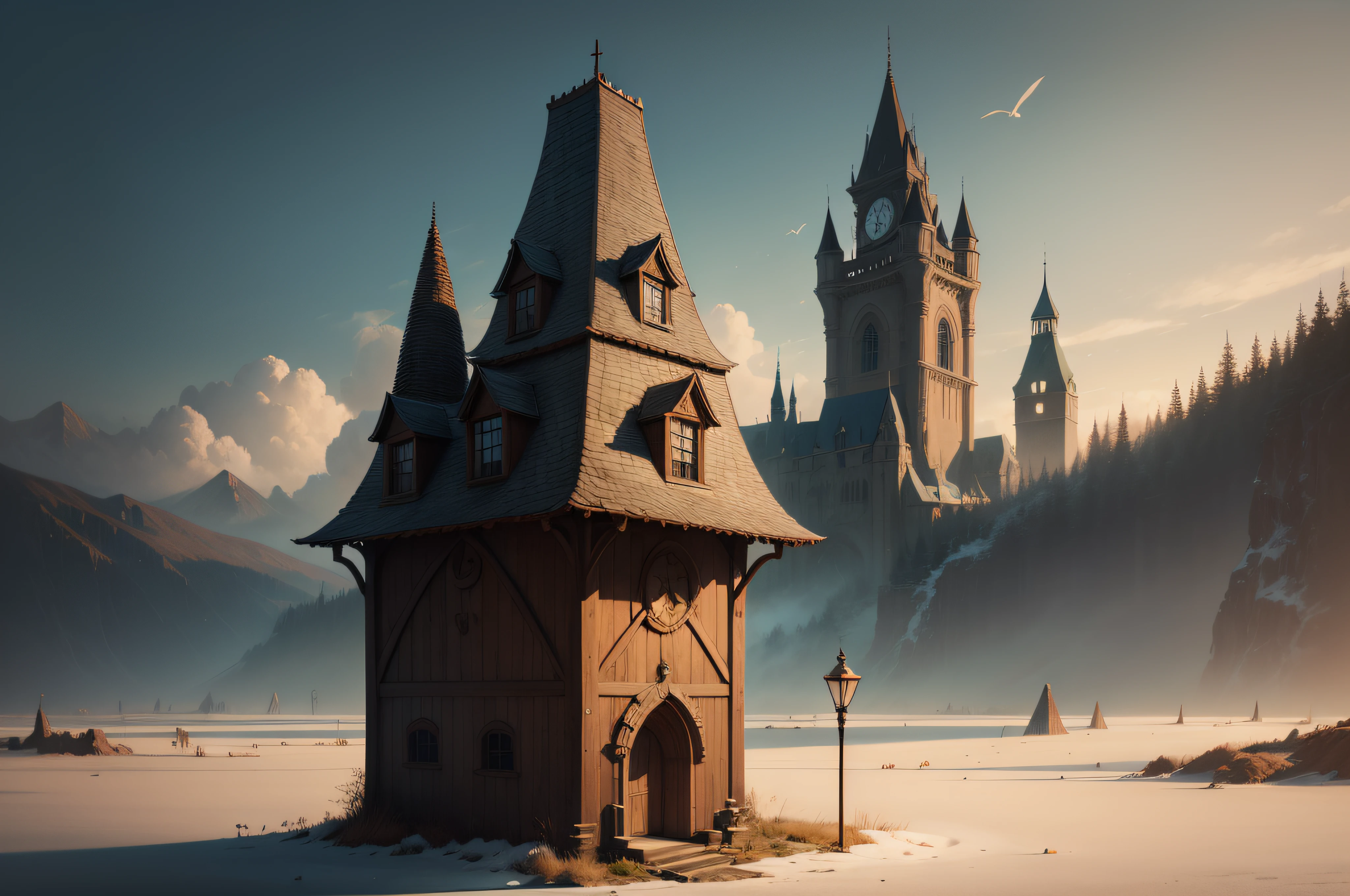 fantasy story, no characters, medieval, minimalist