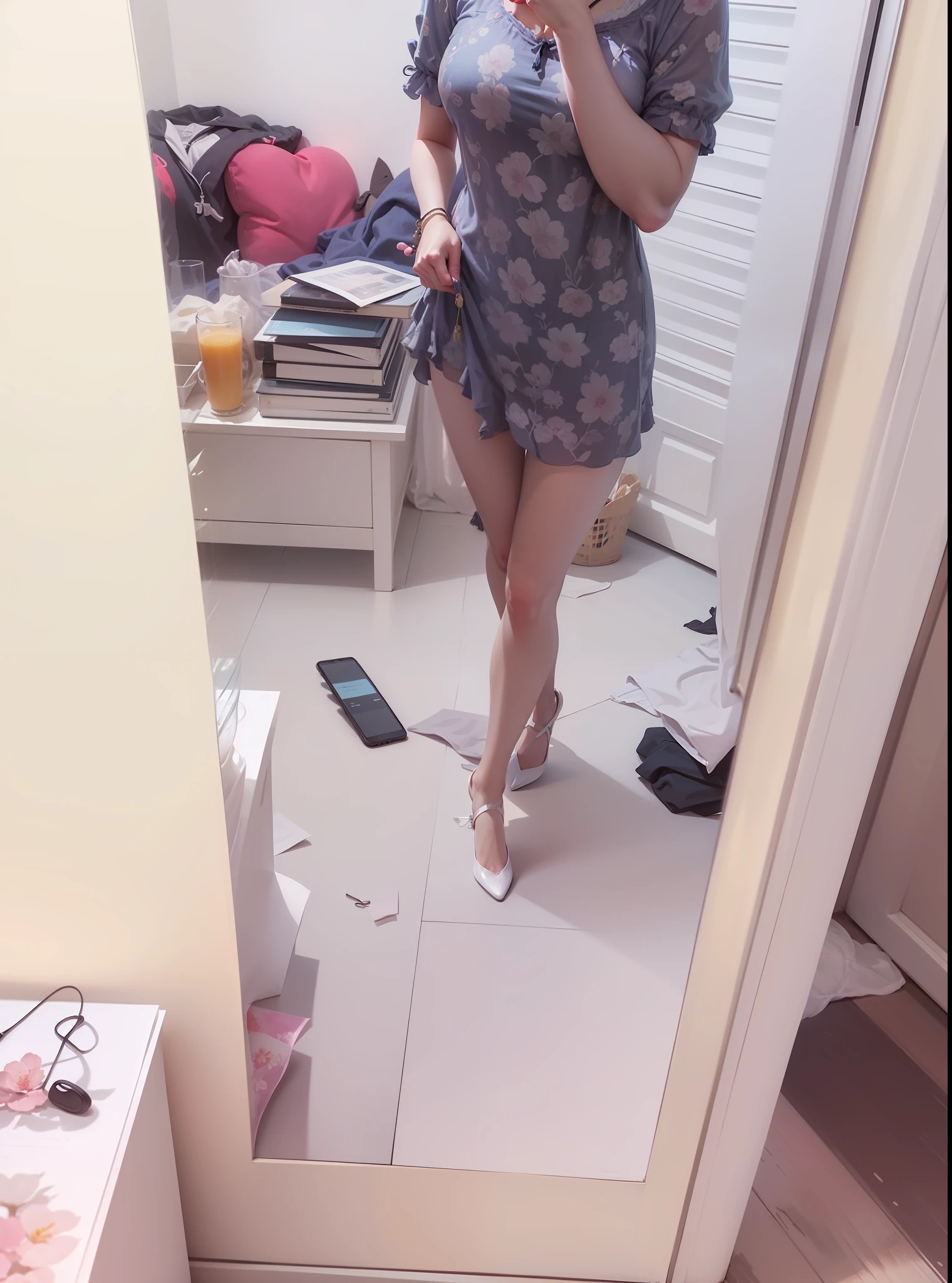 Highest image quality，Outstanding details，超高分辨率，（fidelity：1.4），The best illustration，Favor the details，Highly cohesive 1girl，Bigchest，Clothes translucent，white under lingerie，Overflowing chest