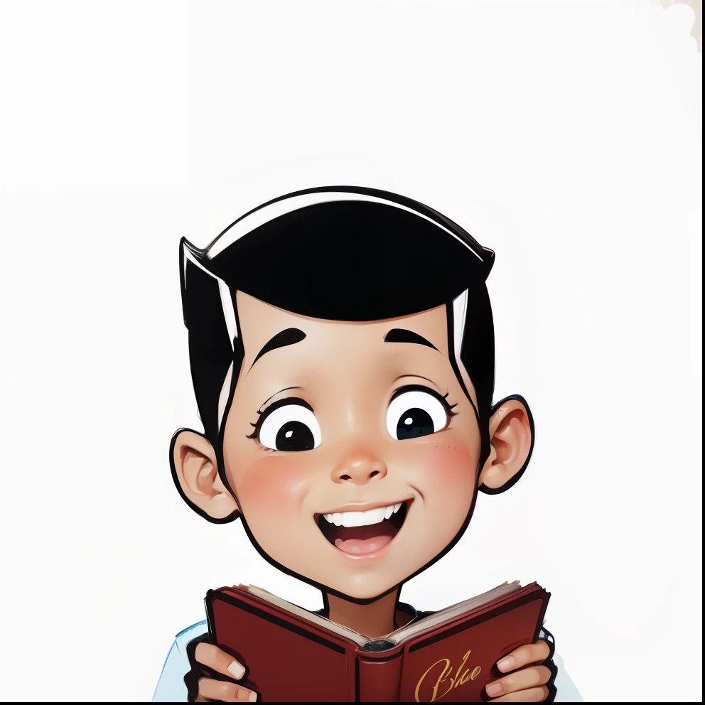 menino , cabelo preto liso, olhos pequenos, olhos negros, pele clara, estilo disney, Pixar, corpo inteiro, fofo, sorridente, with a Bible in His hand, realista, pele natural, Motor irreal, circunstanciado, Ultra high definition, 8k, - -q 1 - -v 4 --auto