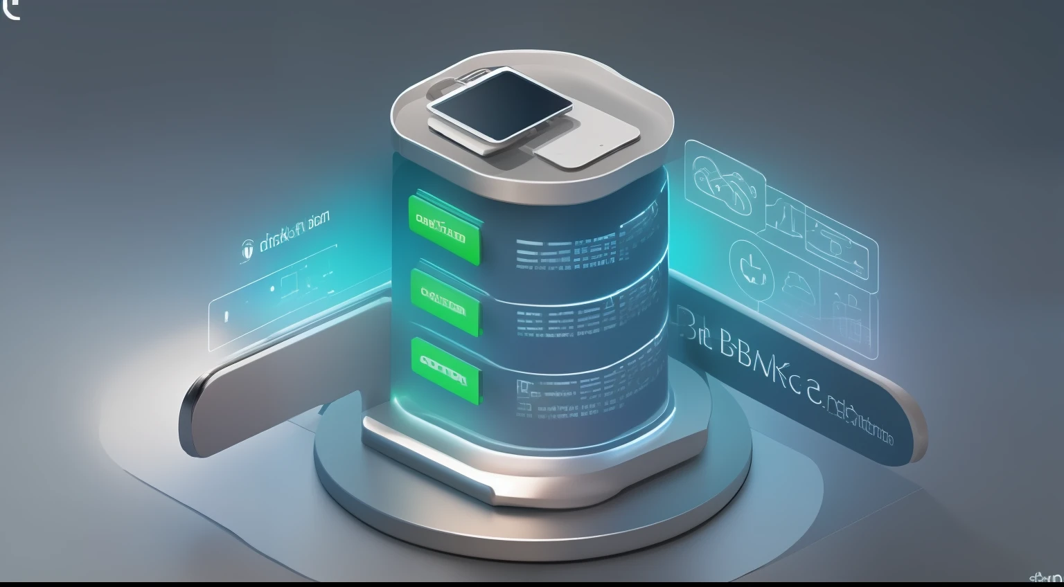a bank branch inside a mobile phone. Bank branch. Image of modernization of banking services. Connection between physical and digital. Moderna, colorida, alegre, com cores vivas, good ilumination, symmetric, sem erros.
