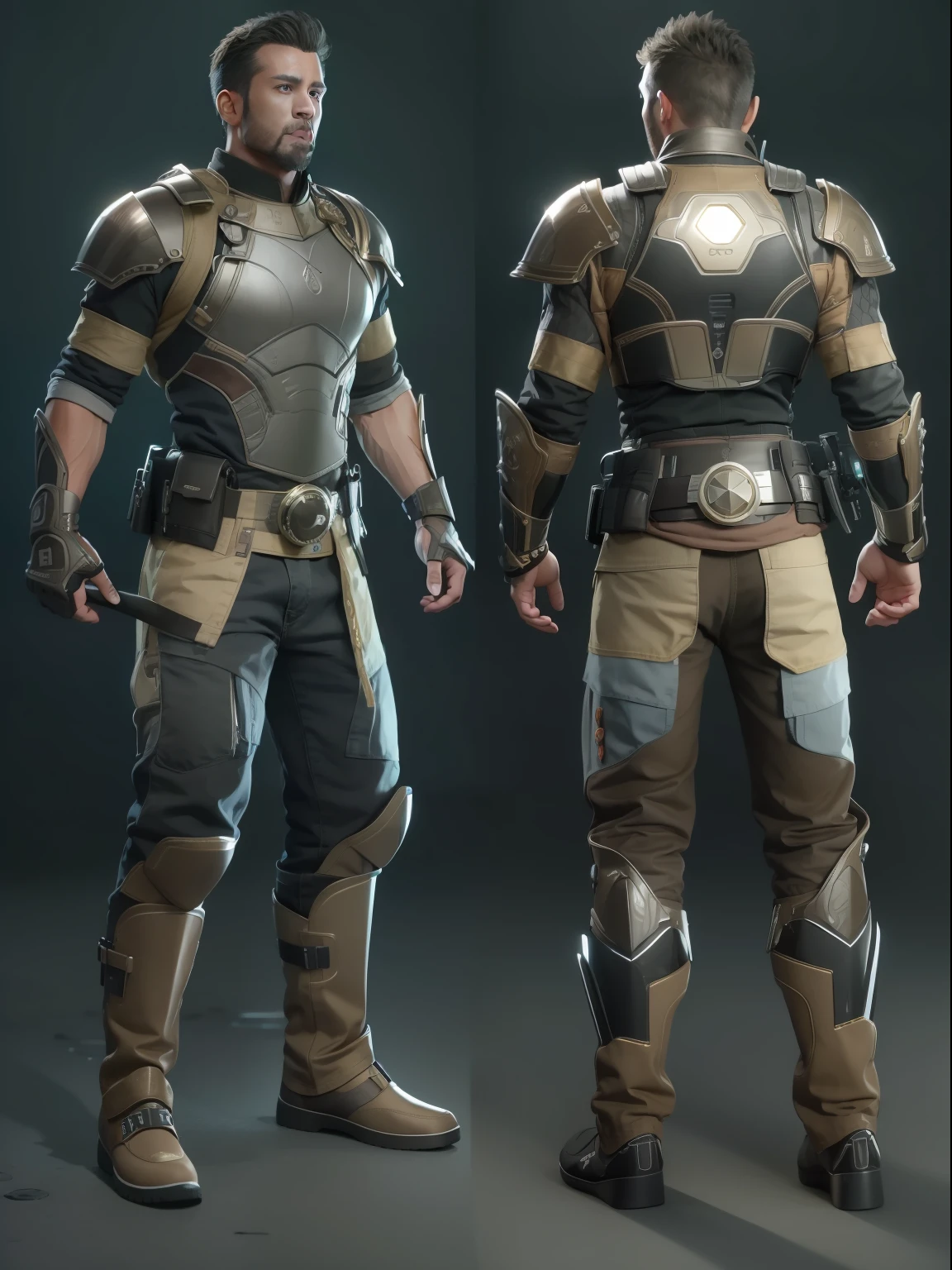 (High-quality masterpiece men's fully equipped CG Unity 8K game CG majestic stance)