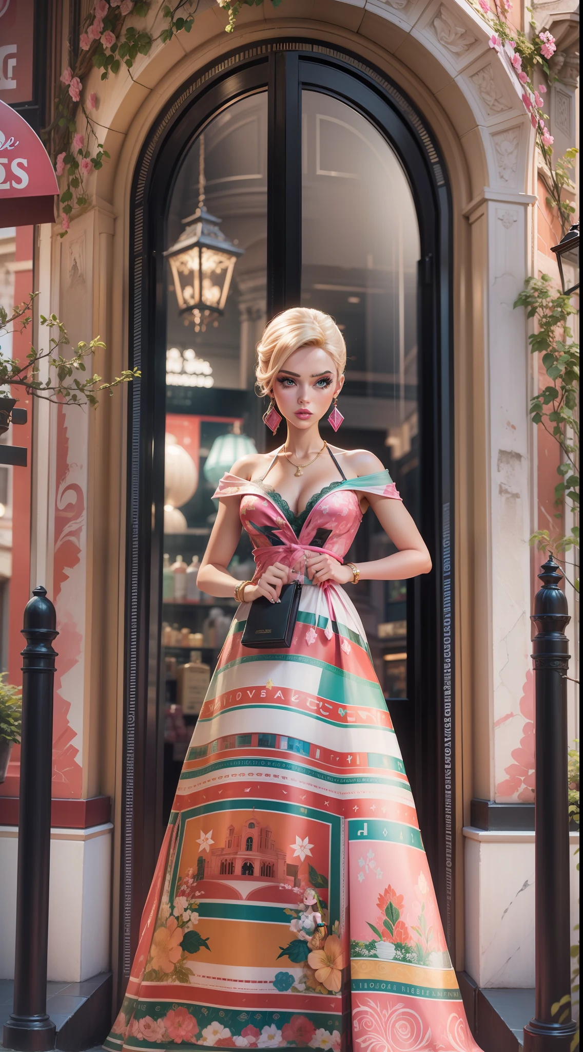 masterpiece featuring the iconic Barbie Gran Via Silkstone, highlighting vivid and complex colors