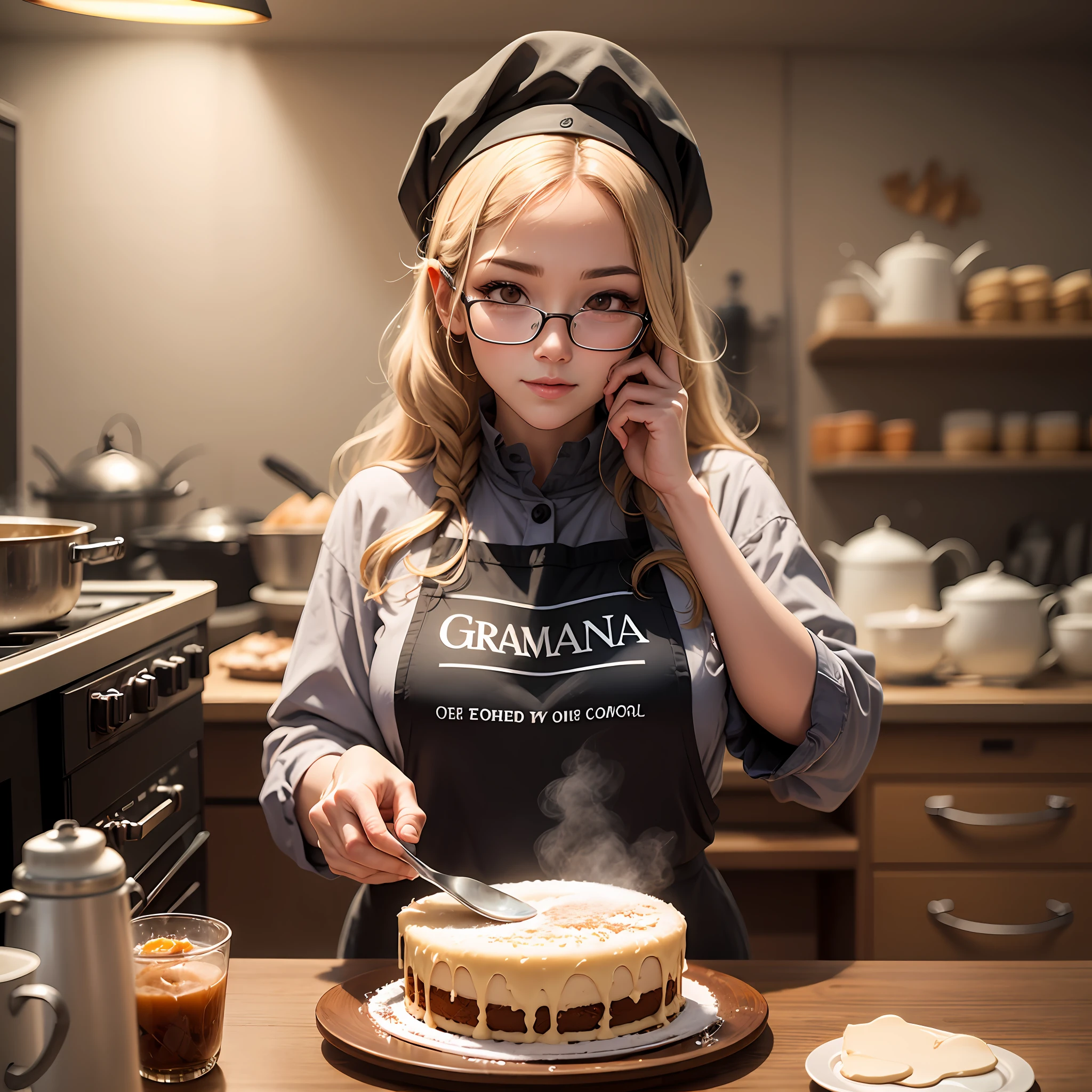 Grandma logo making warm cake --auto --s2