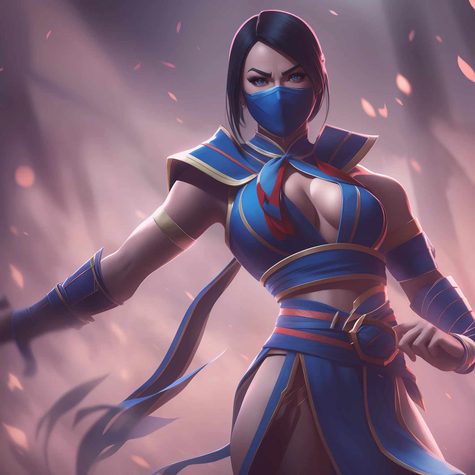 Kitana from mortal kombat the game, Digital illustration, cinematic shot
