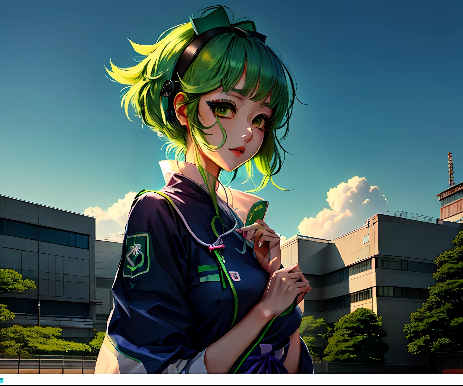 hospitals、Japan anime style、Green hair