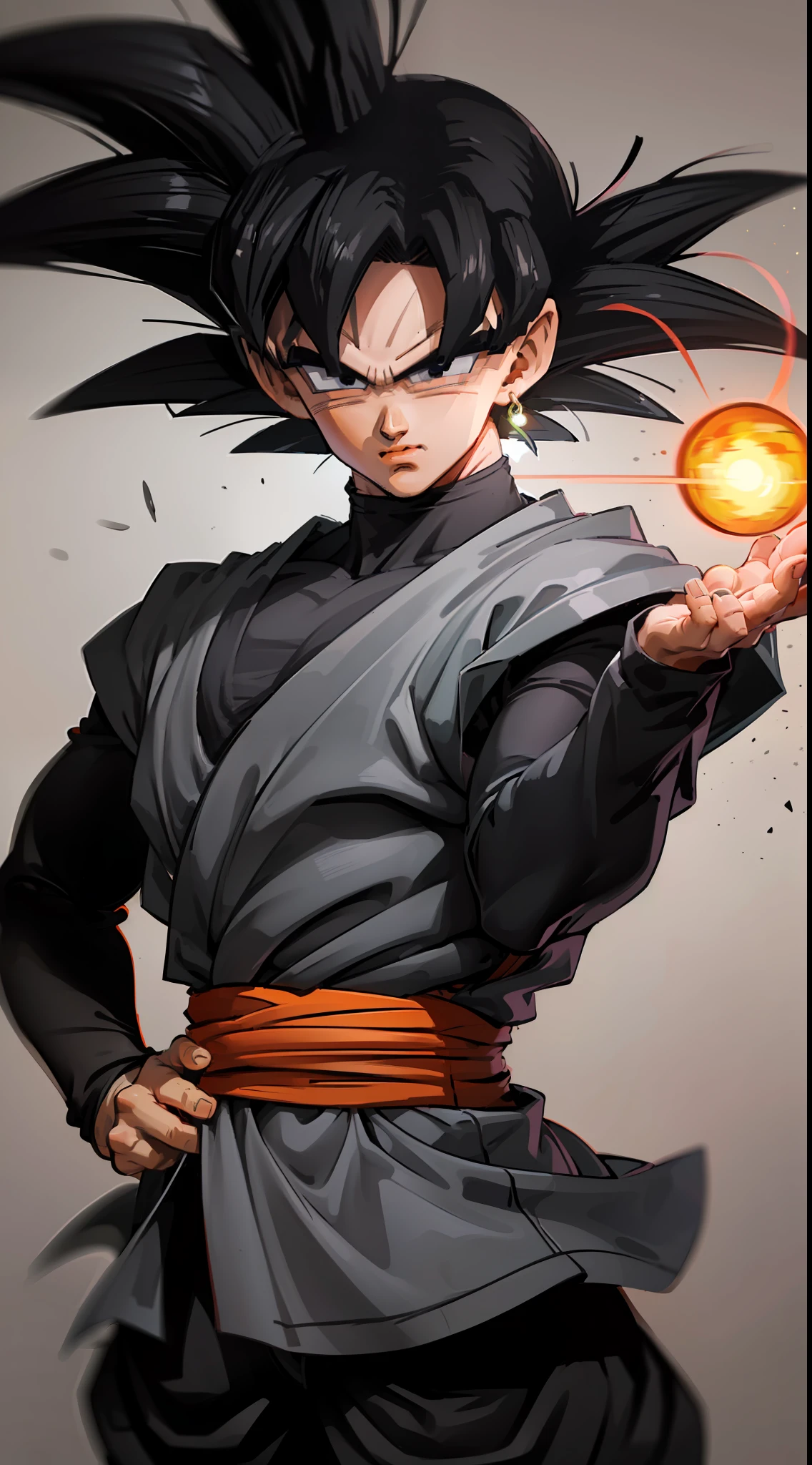 ((highest quality, masterpiece, 4k, finely detailed, detailed eyes, detailed face, intricate details, pixiv, gelbooru, DRAGON BALL SUPER STYLE)), male, masculine, spikey hair, black hair, (((Goku Black (Dragon_Ball_Super))))