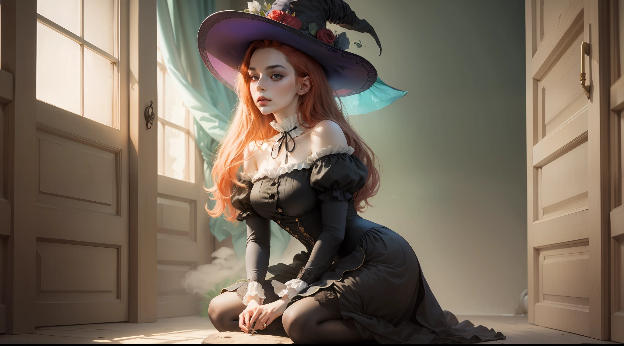 Western fantasy，victoriana，redheadwear，The Witch，Sit gracefully