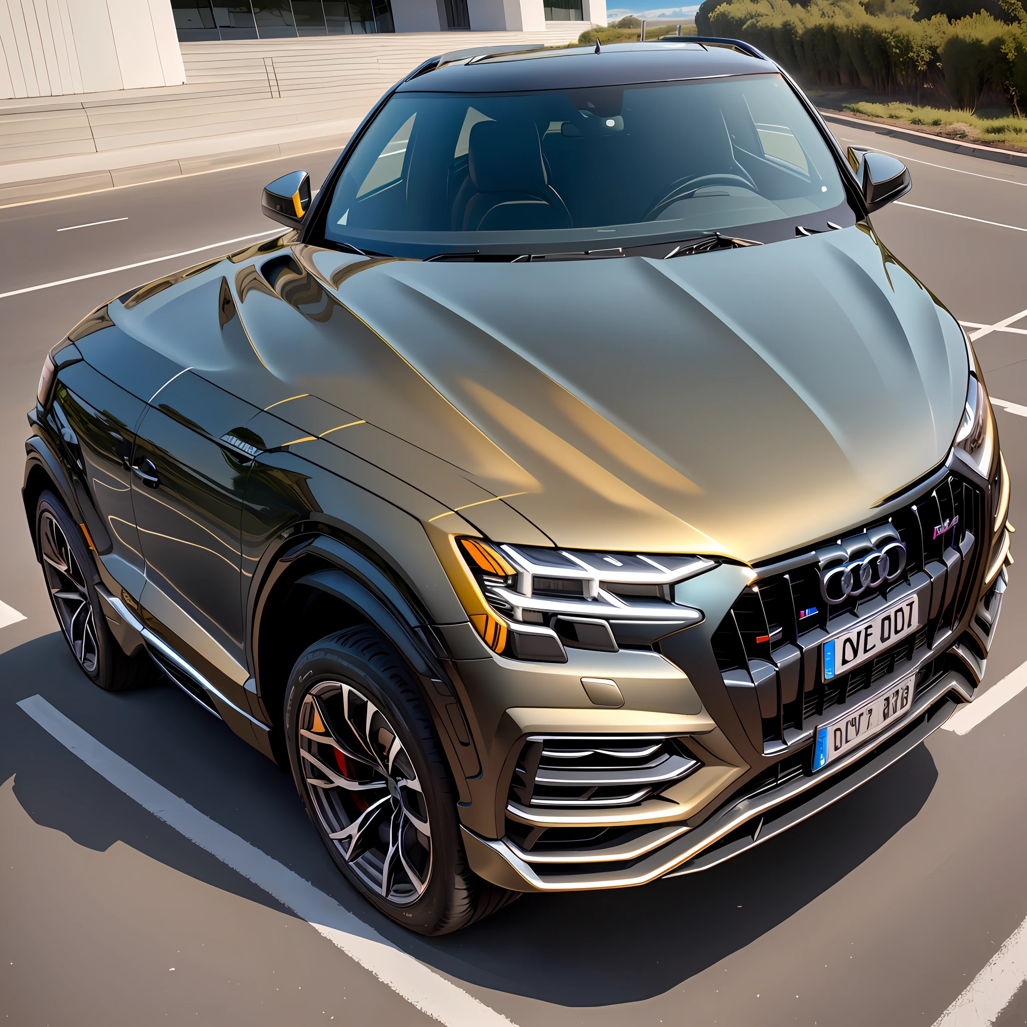 Gostosa dentro de um Audi Q8