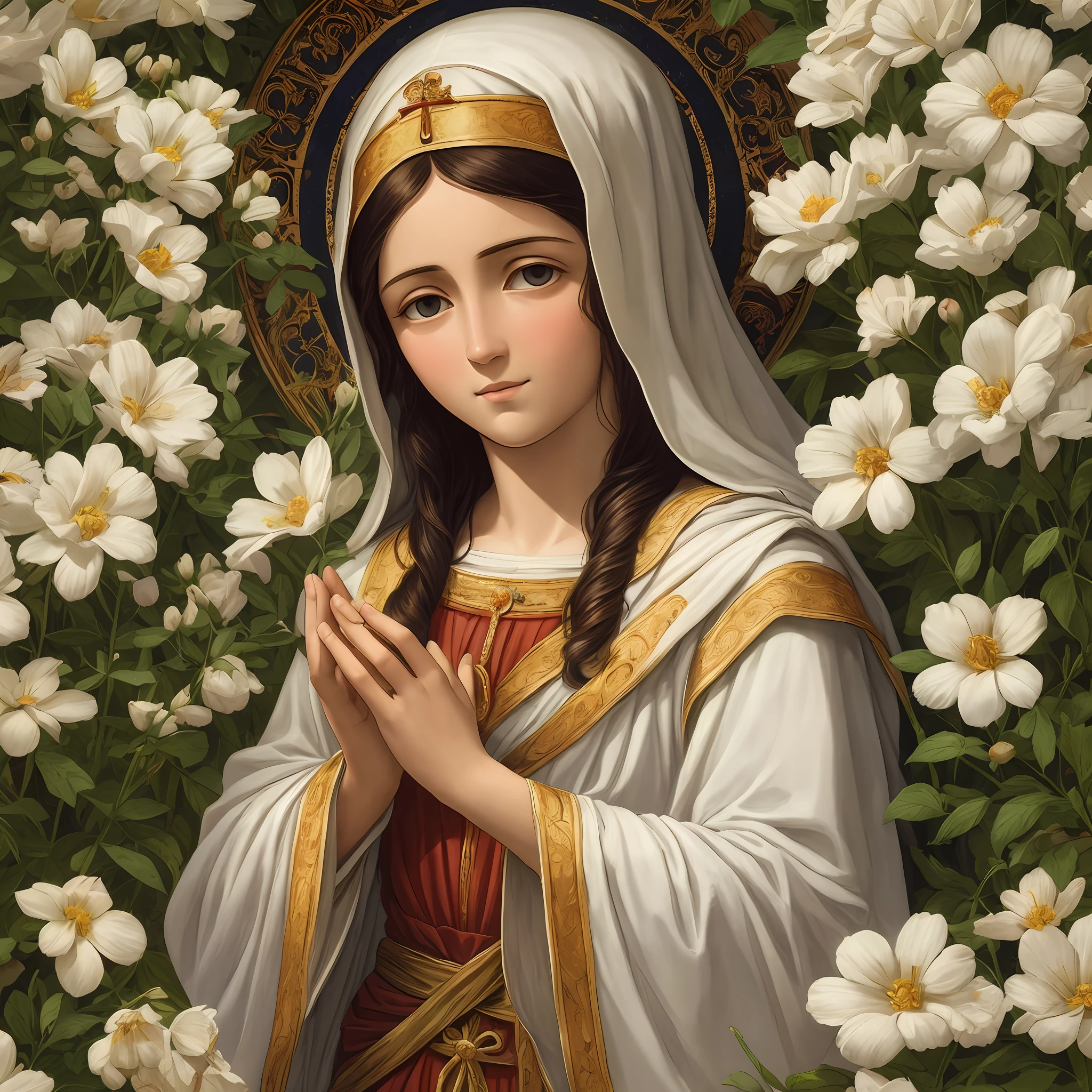 MARIA, the Mother of Jesus, segurando o Jesus no colo.