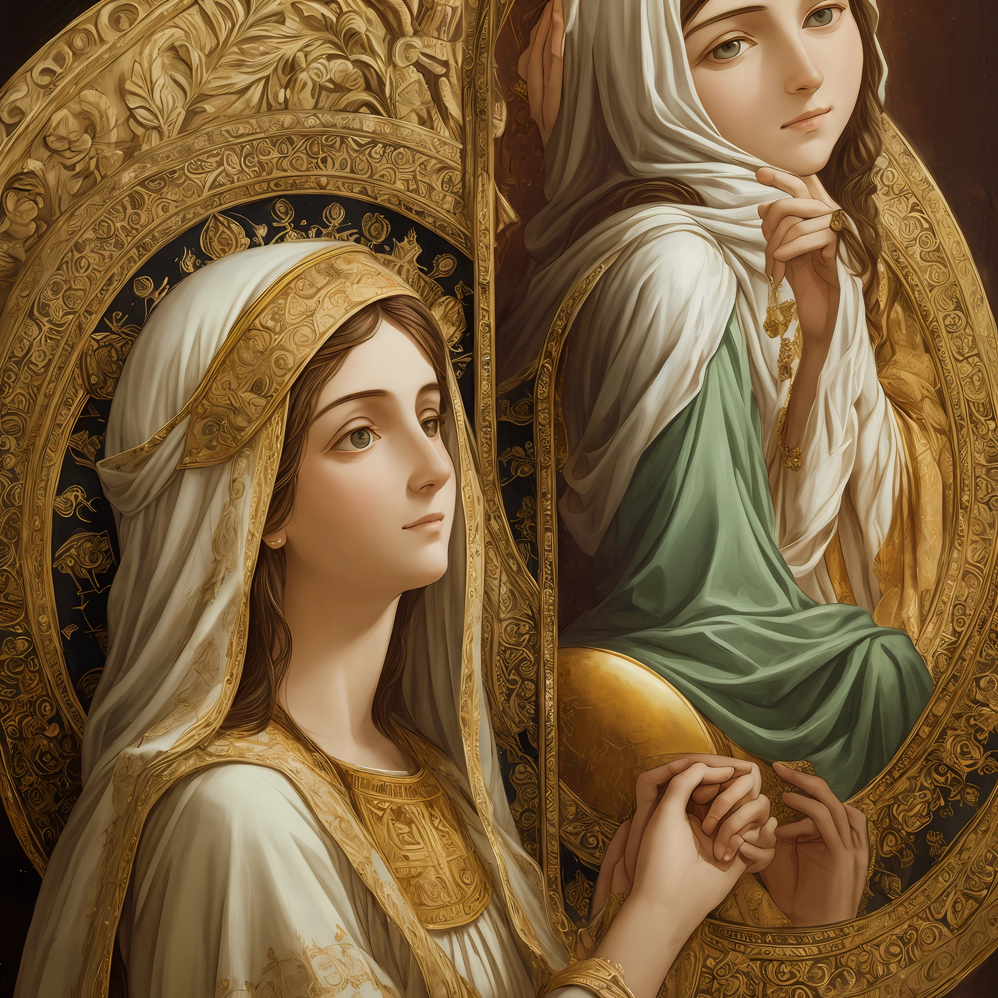 MARIA, the Mother of Jesus, segurando o menino Jesus no colo.