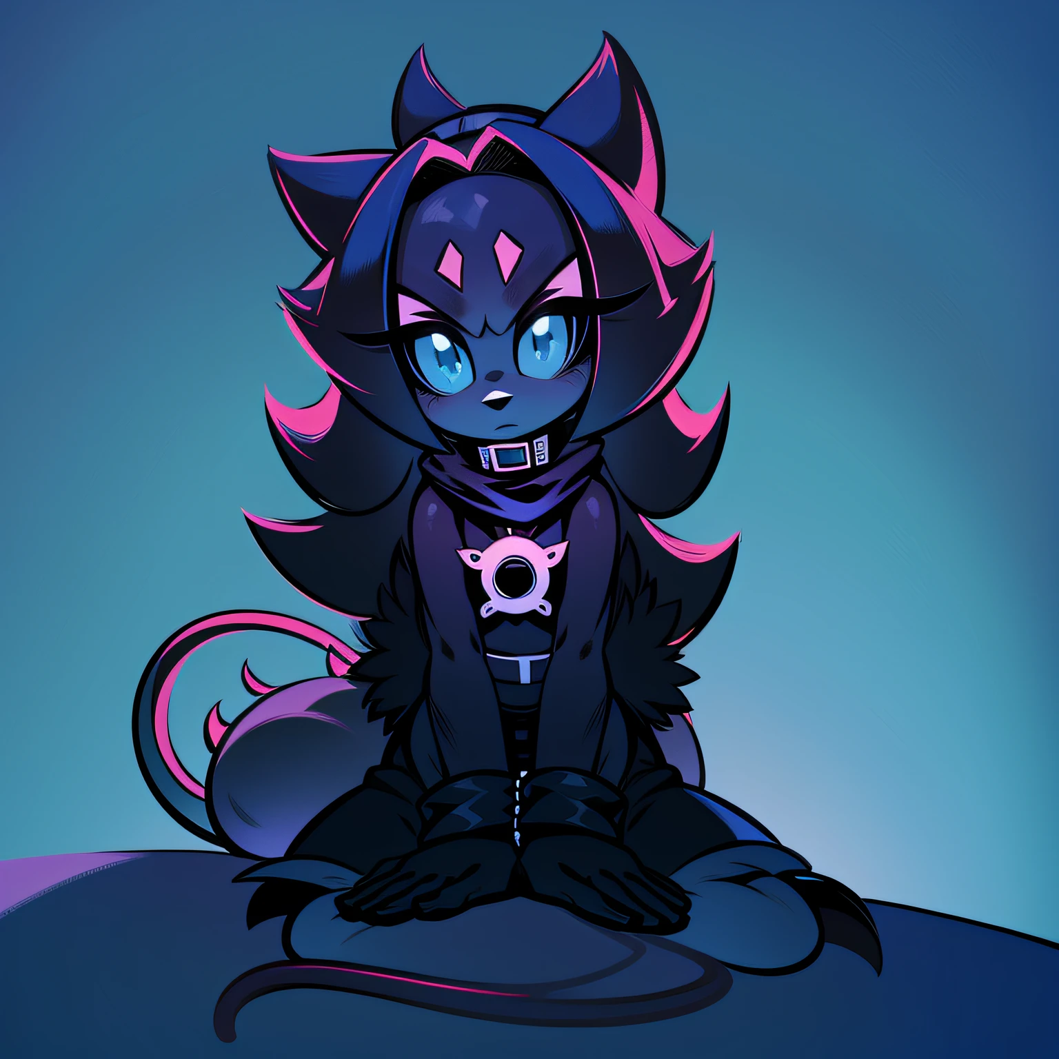 (melhor qualidade),gato, macho, pelos negros, goth outfit, poderes de fogo