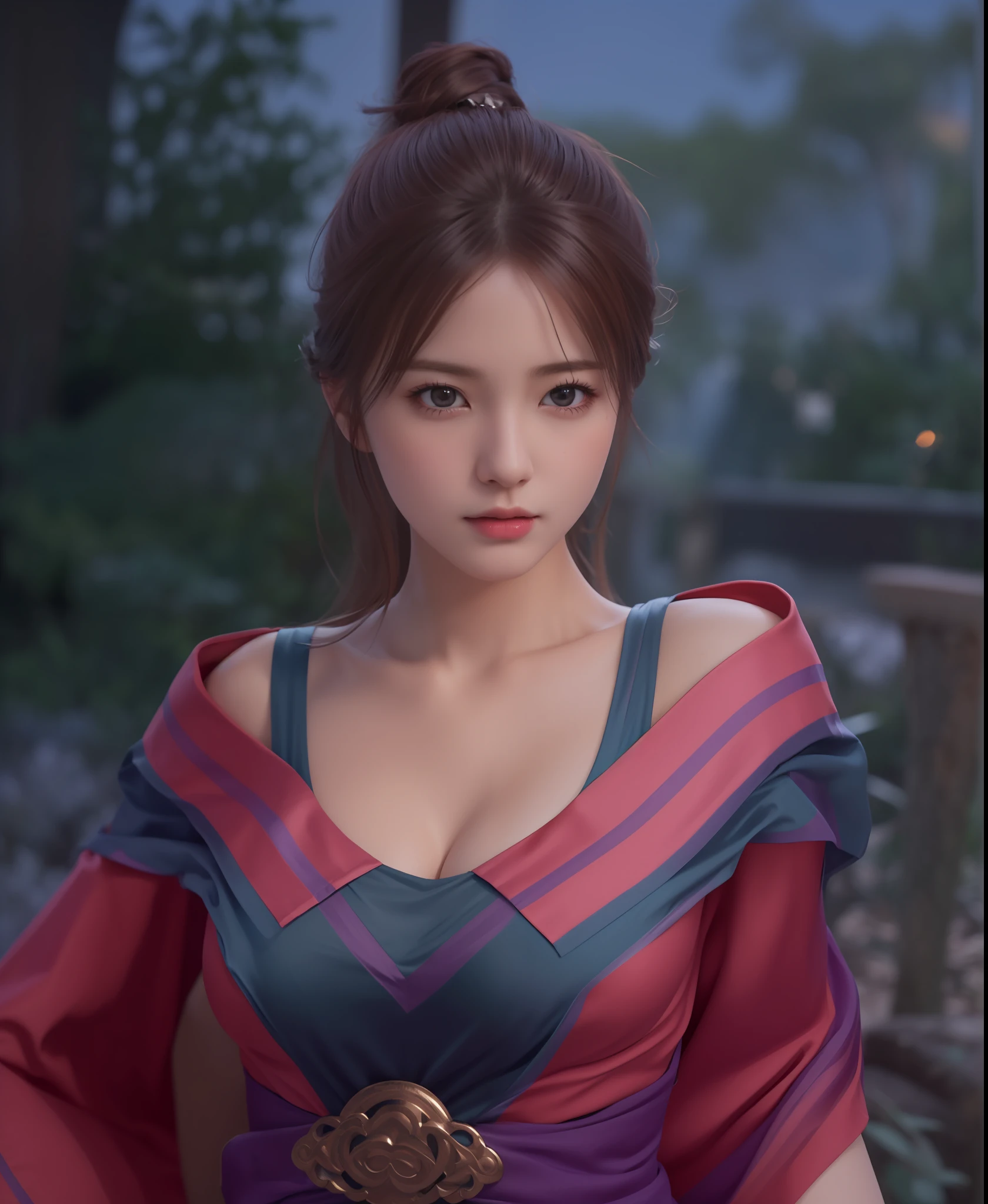 (nsfw:1.2), (masterpiece, best quality, extremely detailed 8k, ultra hd, ultra-detailed, highly detailed, highly realistic, ultra-realistic, photo realistic), (1girl:1.5), (detailed realistic skin), (realistic big breasts), slender abs, (closed mouth:1.4)