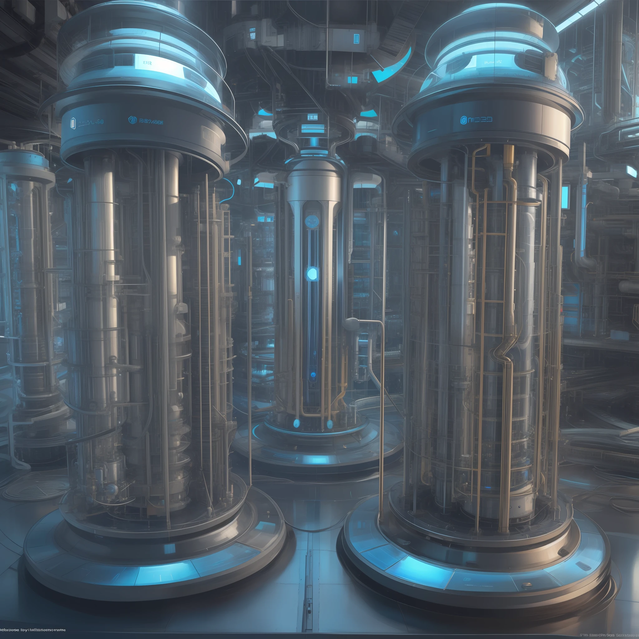 Make a tubular particle generator, extremamente detalhado, Ultra Detalhado, modern and technologically advanced. cores vibrantes, Blue Rays and a Futuristic Time Machine.