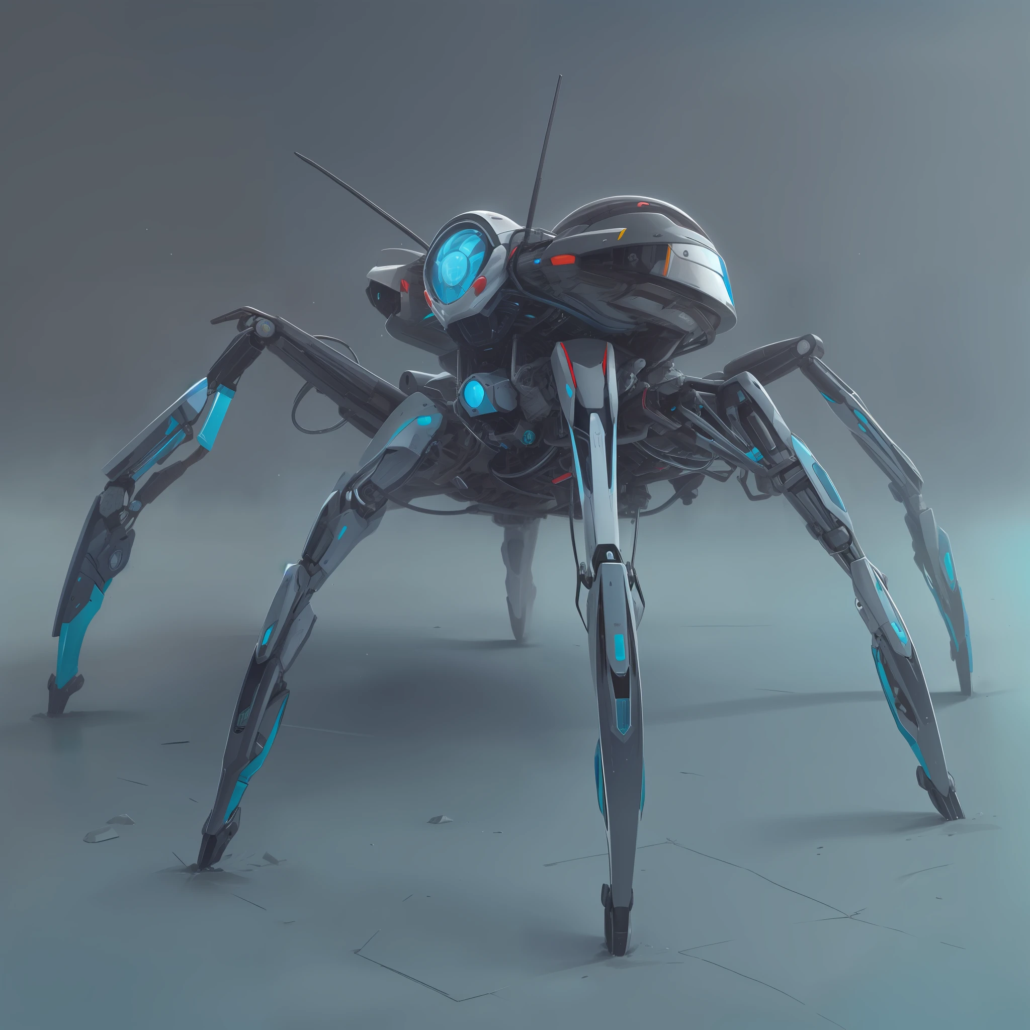 Spider robot, extremamente detalhado, Ultra Detalhado, modern and technologically advanced. cores vibrantes, Blue Rays and a Futuristic Time Machine., corpo inteiro