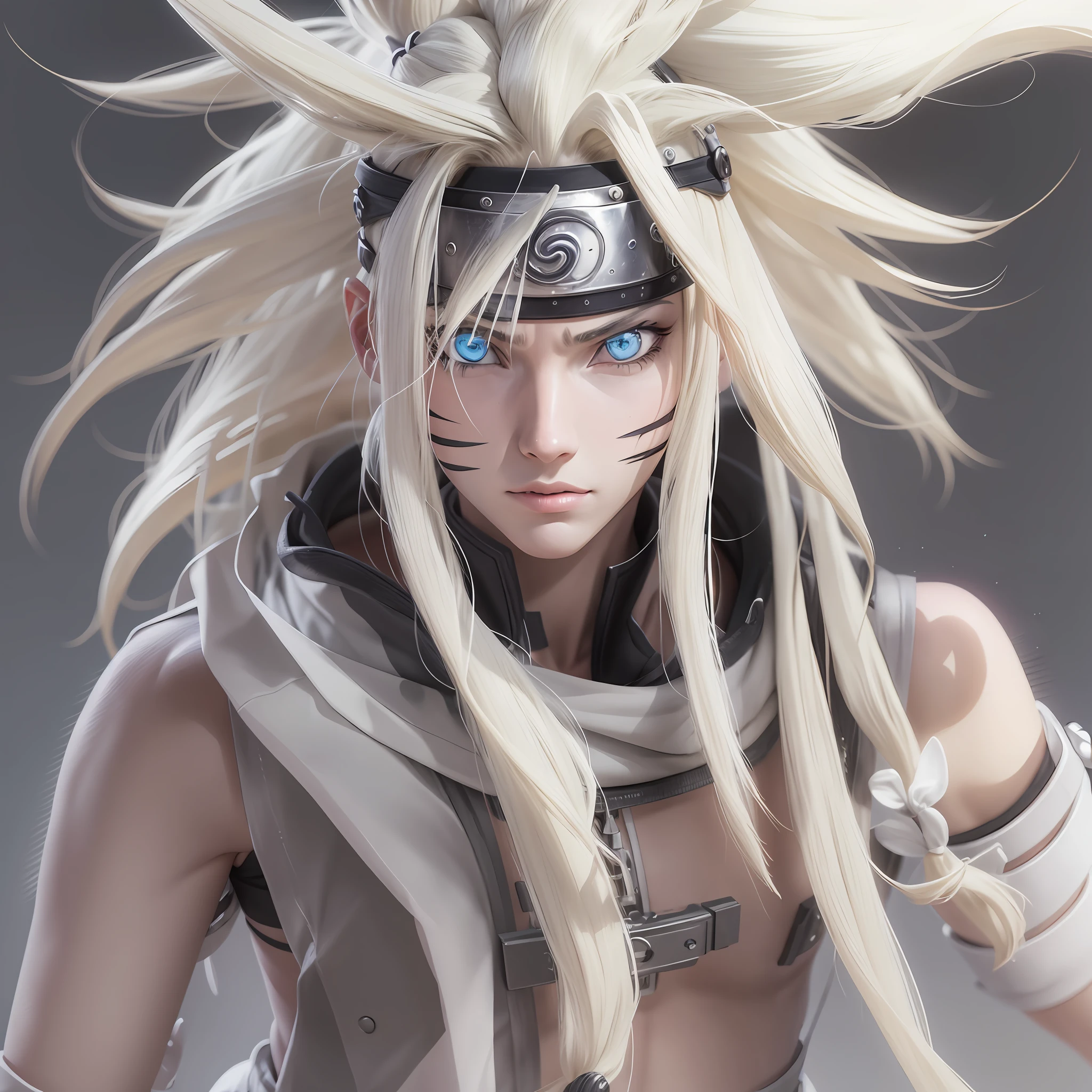 Naruto, Naruto Shippuden, cabelo requintado, Arm representation, sapatos requintados, representation of the eyes, cabelo requintado, caixa cega popmart, textura de argila, pisando na terra, fundo preto e branco, natural lightting, a maioria de boa qualidade, super detalhe, Arte 3D, c4d, renderizador OC, 3D-rendering, 8k