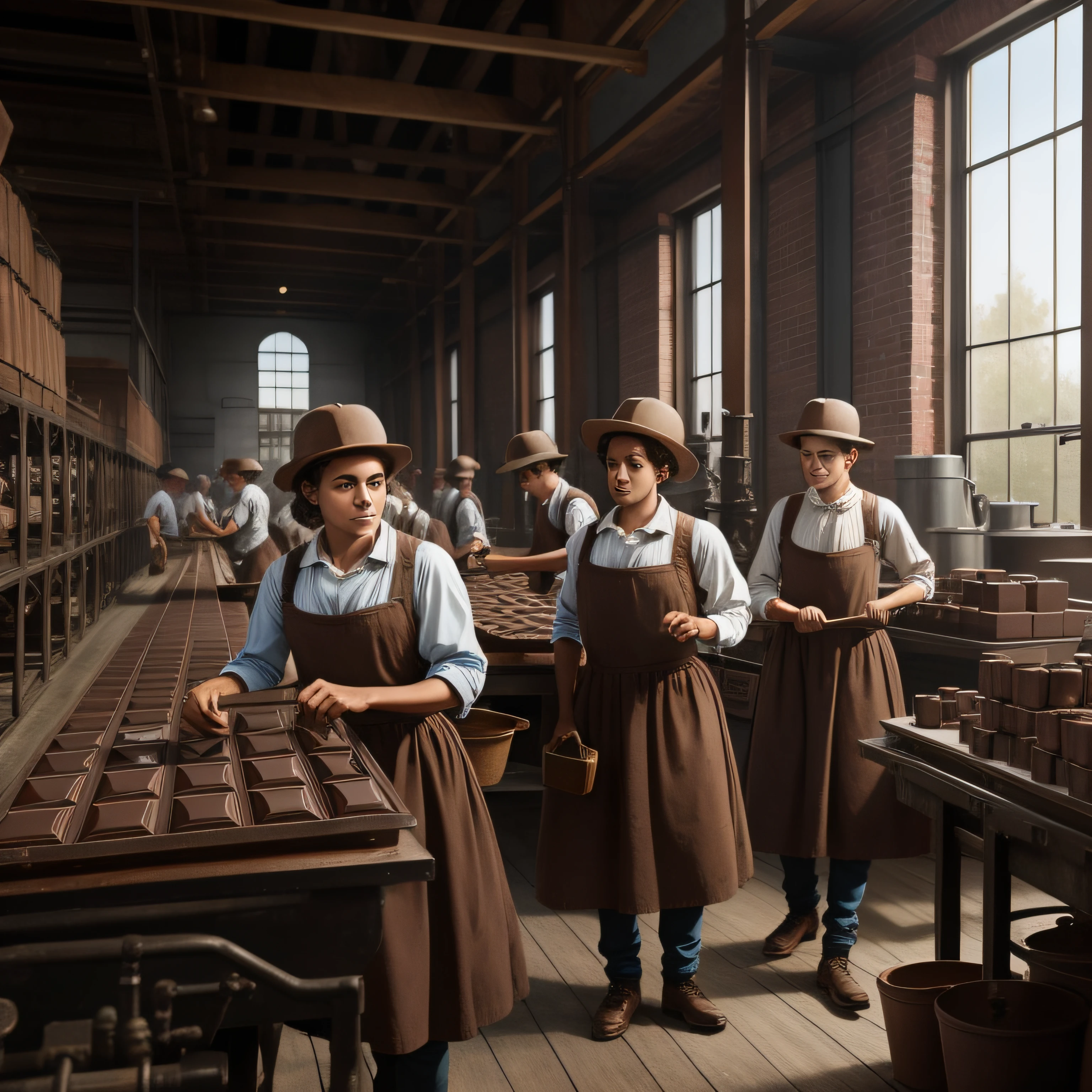 chocolate factory industrial 1800's workers