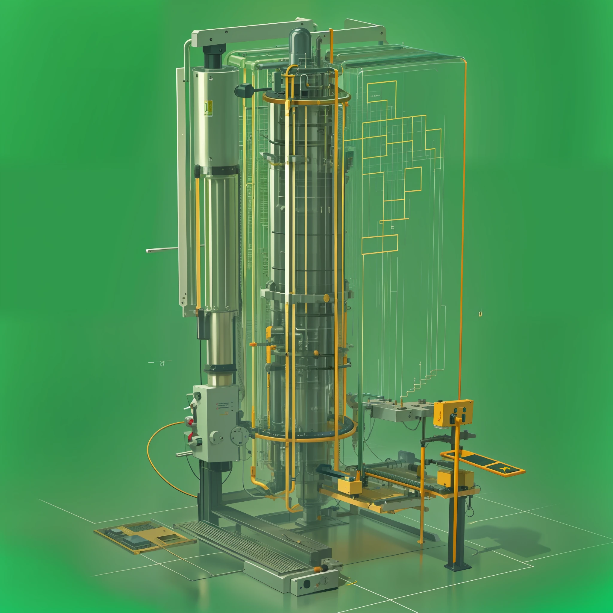 Make a particle generator, tubular, extremamente detalhado, detalhado, maquina do tempo, cores vibrantes