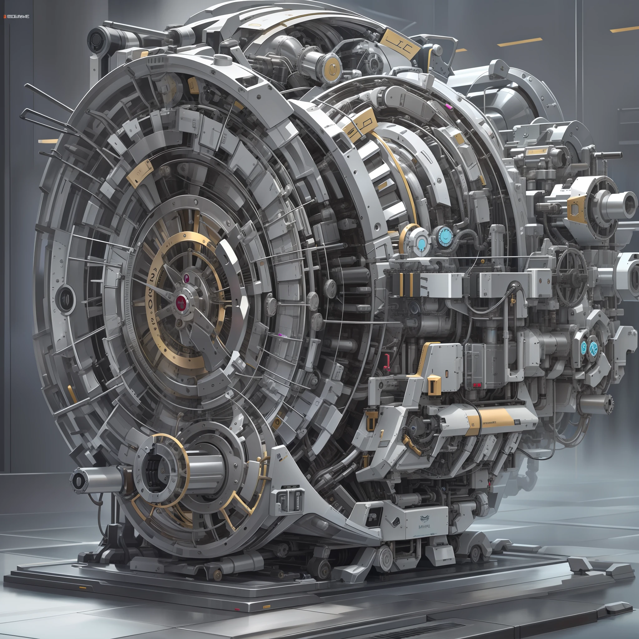 Mechanical pawn, engrenagens, extremamente detalhado, Ultra Detalhado, modern and technologically advanced. cores vibrantes, Grey Rays a Futuristic Time Machine.
