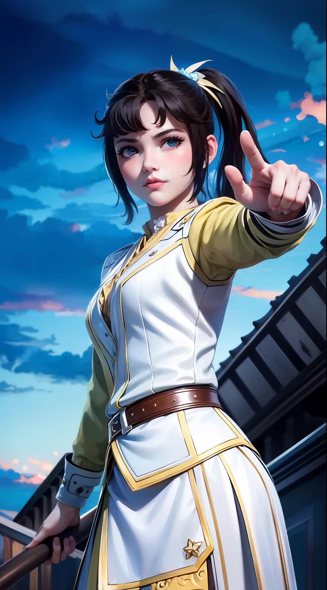 masterpiece,best quality,1girl, heterochromia,cowboy shot, dynamic pose, dynamic angle