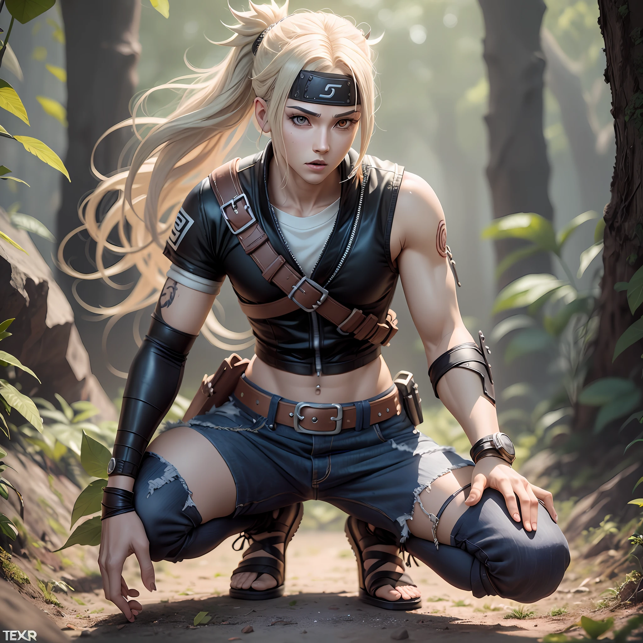 Naruto, Naruto Shippuden, cabelo requintado, Arm representation, sapatos requintados, representation of the eyes, cabelo requintado, caixa cega popmart, textura de argila, pisando na terra, fundo preto e branco, natural lightting, a maioria de boa qualidade, super detalhe, Arte 3D, c4d, renderizador OC, 3D-rendering, 8k