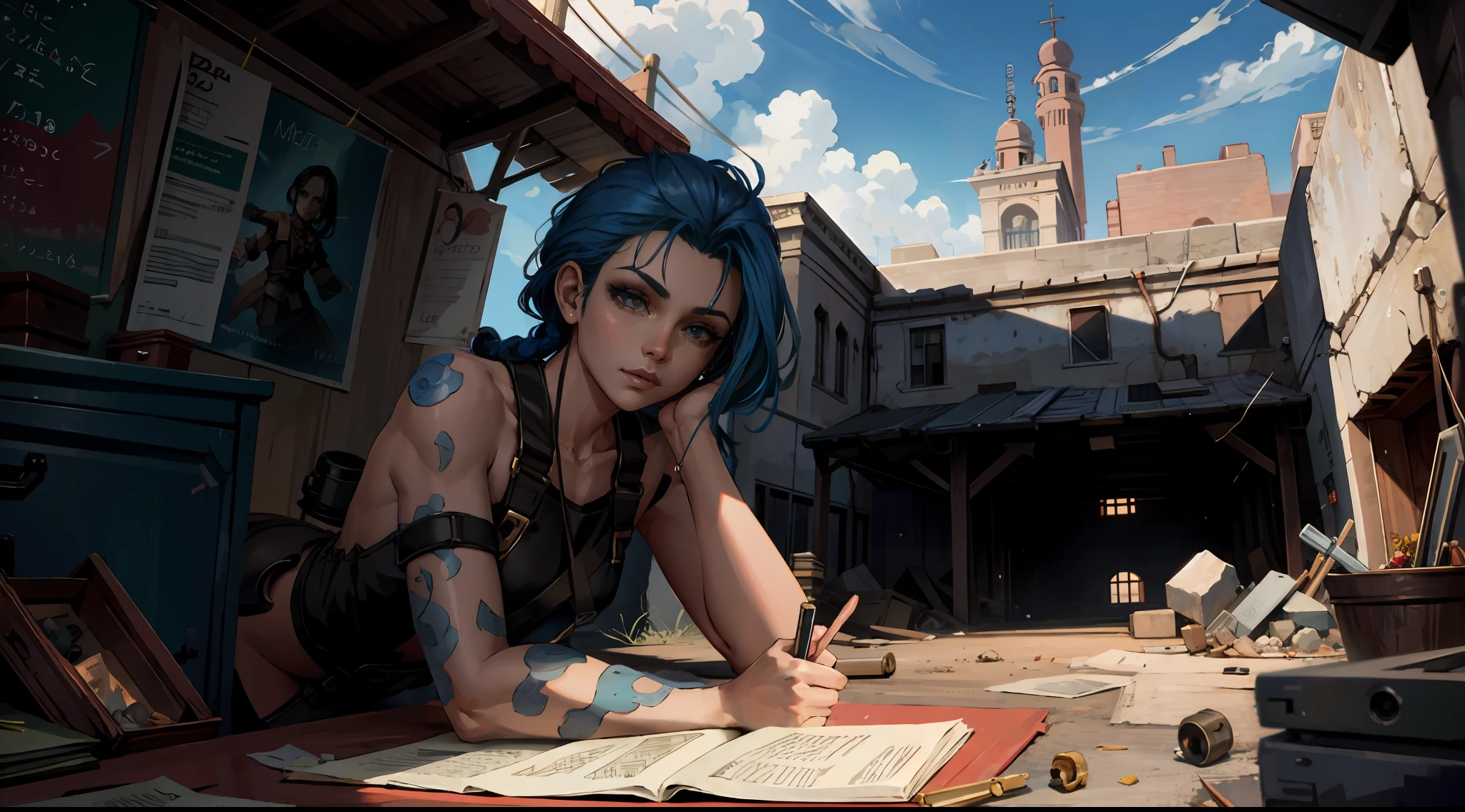 psychedelic, finely detailed, dramatic, ray tracing, Post-Apocalyptic, 1girl