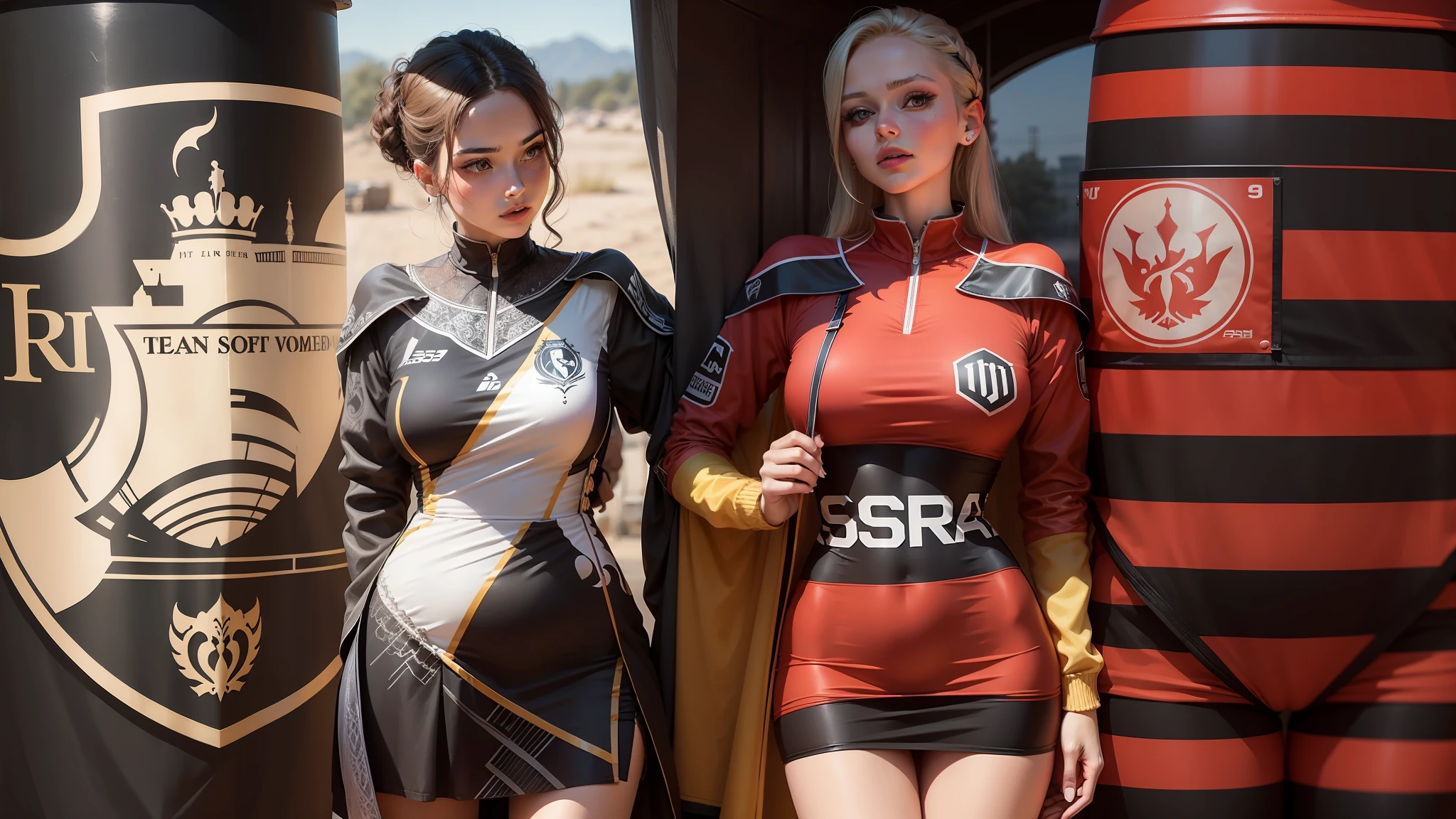 Shorter dresses and their rivalry is just look new version of women and logos