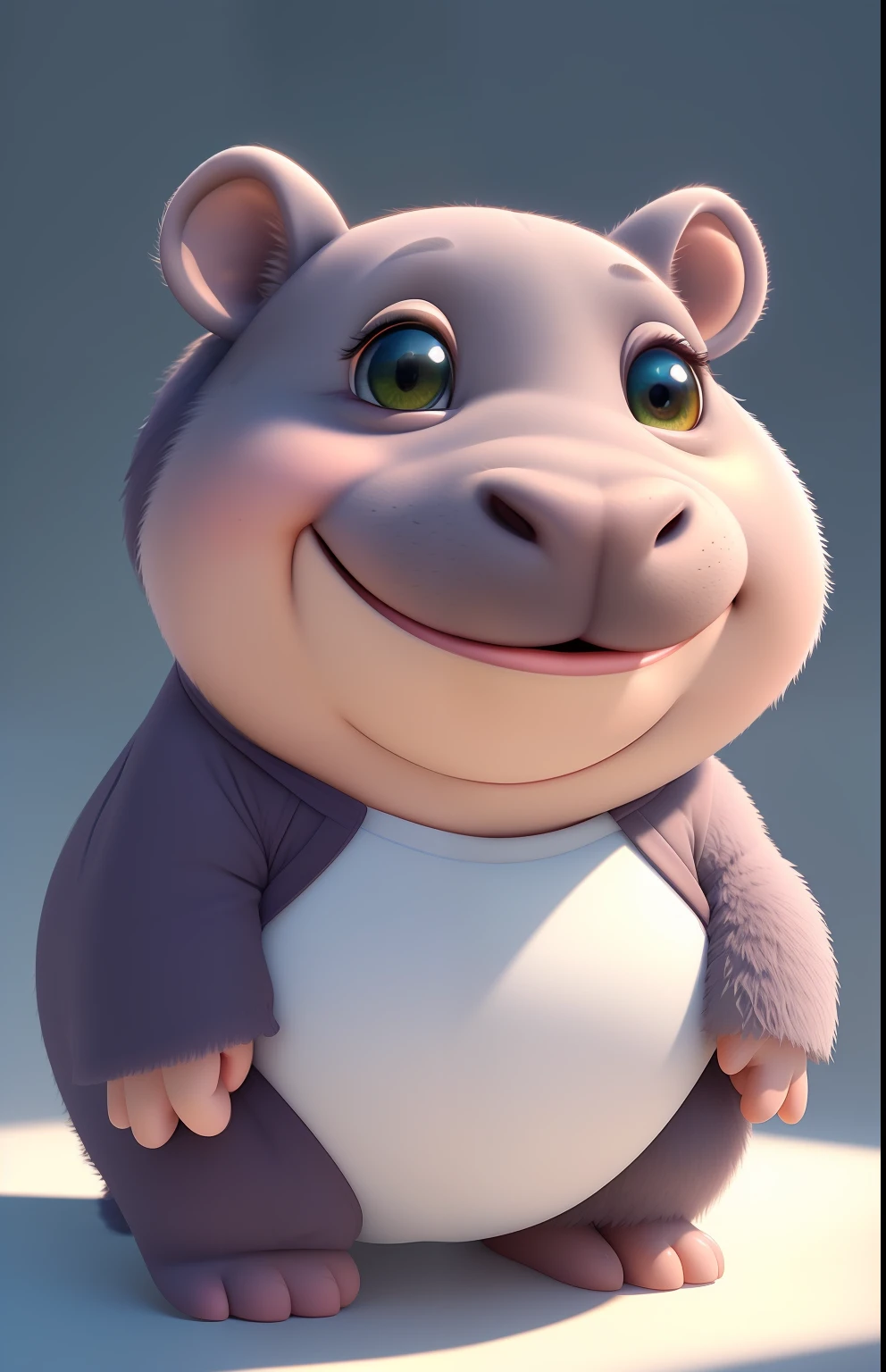(masterpiece), (best quality), (ultra-detailed), (full body:1.2), Super cute, Pixar, Baby hippo in pajamas, Big bright eyes, Fluffy, Smile, Delicate and fine, Fairy tales, Incredibly high detailed, Pixar style, Bright color palette, Natural light, Simple background with pure color, Octane render, Trending on Artstation, Gorgeous, Ultra wide angle, 8k, HD, Realistic