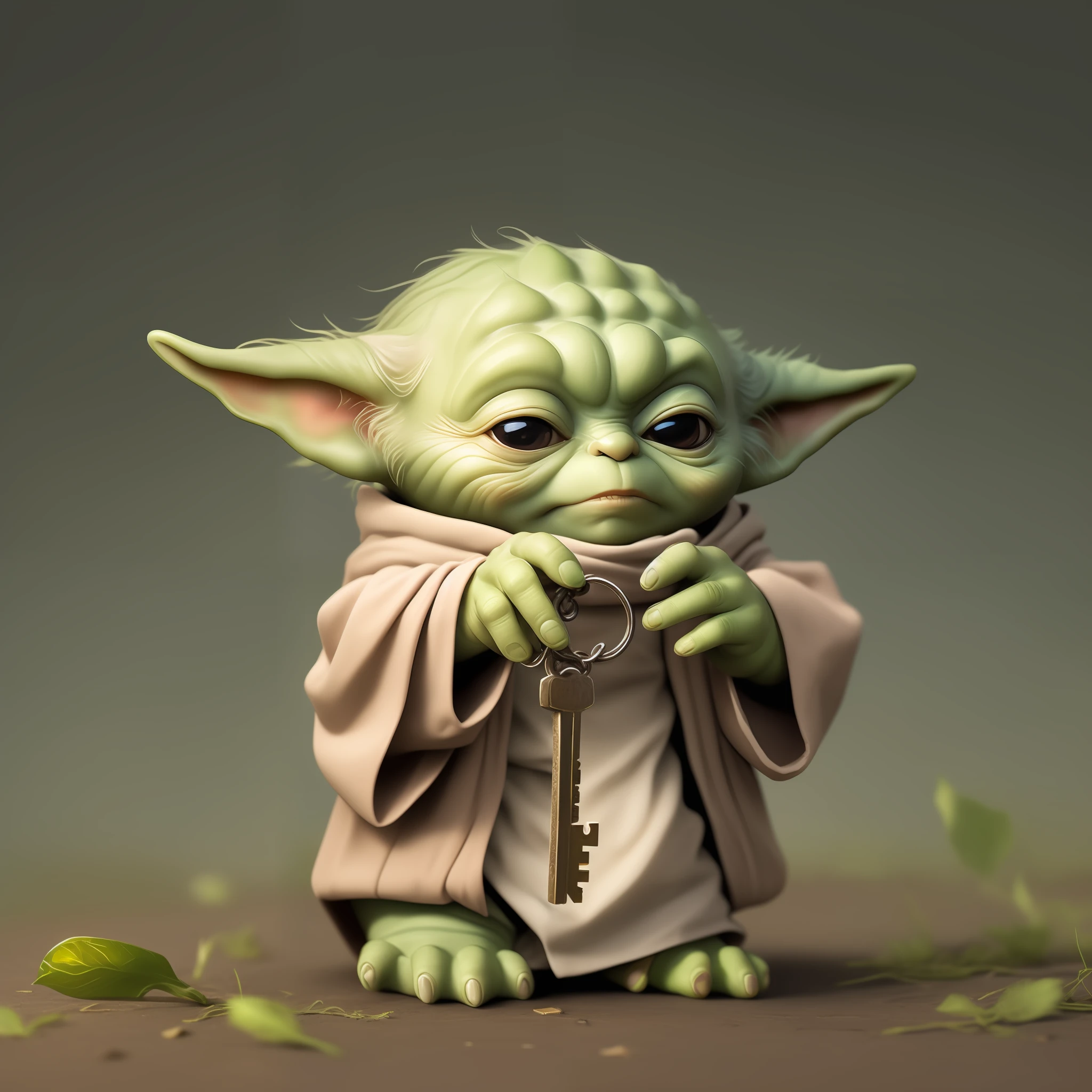 yoda holding a giant key in the no