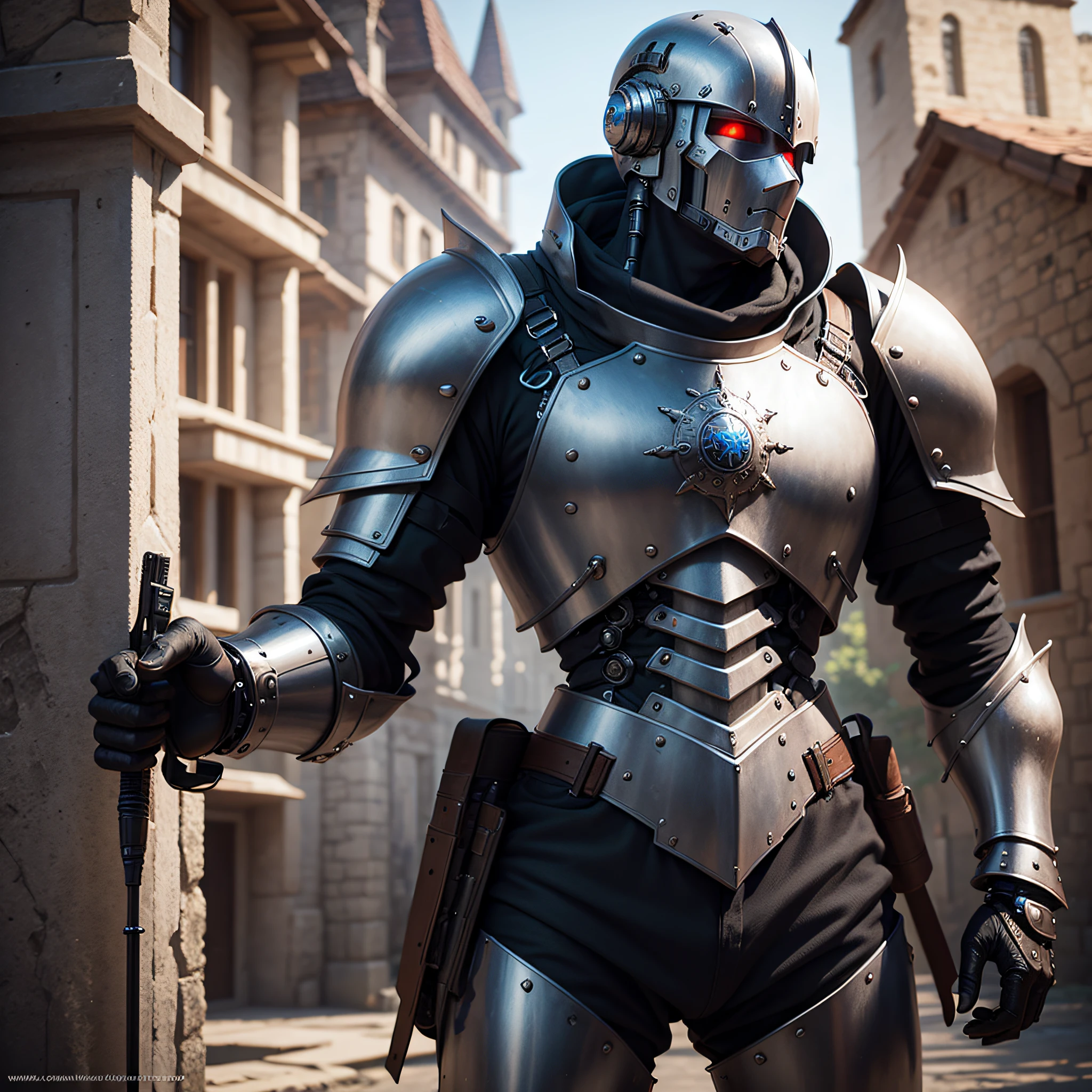 Realistic 3d cybernetic medieval armor --auto