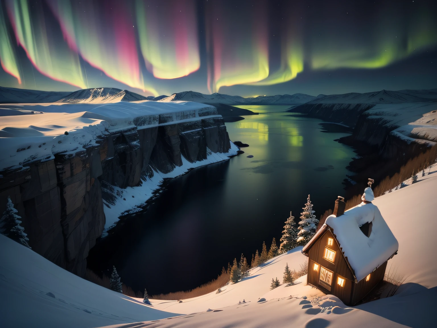 invitation with Norway view and the aurora boreau