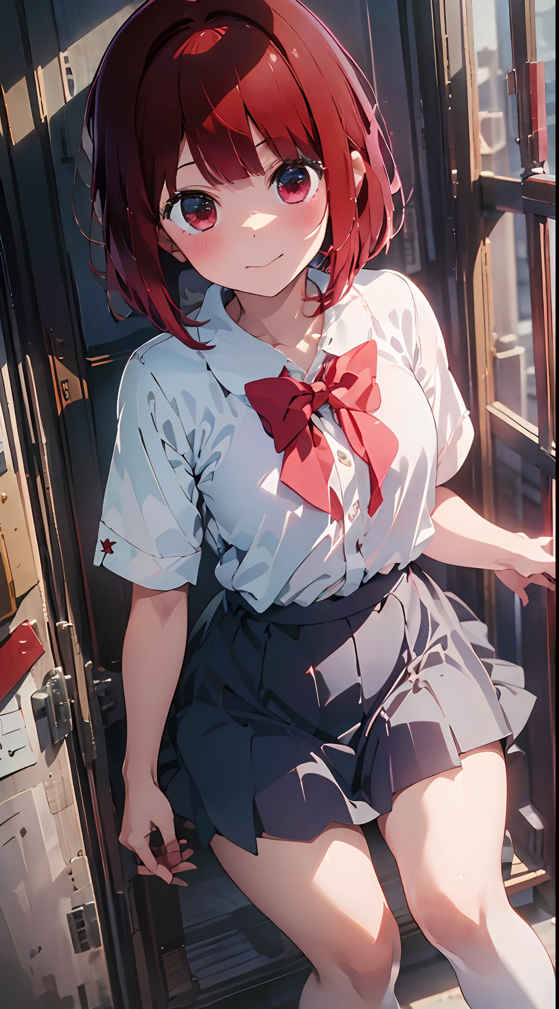 The main girl is beautiful and cute, traditional uniform, neat and clean coordination, "neat and bright uniform coordination", full body, full body illustration, best illustration, realistic and elaborate uniform, high school uniform, , ((highest quality)), ((masterpiece)), (detail: 1.4), anatomical, award-winning concept art, beautiful, fine details, portrait, look viewer, (full body display)), 1 girl, full body, solo, 6 years old, elementary schnt, child a short hair, red eyes, big cute underwear, panties, long skirt, silk material panties, wet shirt, wet clothes, skirt lift, blush, classroom, navel out, clothes lift, easy background, lifting clothes, white shirt, uniform, sailor suit, Japan cute uniform, look away, short sleeves, loli, elementary, The main girl is beautiful and cute, loli, babface, cute, young, young appearance, fantastic visual dictionional effect, beautiful girl, petite girl, sweaty transparent clothes, unevenness, absurdity, unevenness, the oldest girls' school Japan based on Christianity along with the girls' school, "very cute with traditional uniform", "very cute sailor suit for both summer and winter clothes", Loafers, red hair, red eyes, traditional uniform, neat and clean outfit, "In line with our school's educational policy of "nurturing independent women", the beauty of intelligent and dignified women is expressed in uniforms.
