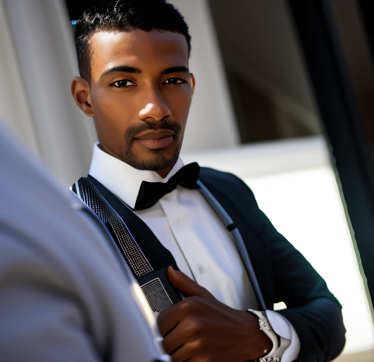 Close portrait of elegant [undercucho] person in tailored suit- futurist style, intricate baroque detial, elegant, glowing lights, highly detailed, digital painting, artstation, concept art, smooth, sharp focus, illustration, art by wlop, mars ravelo and greg rutkowski
(high detailed skin:1.2), 8k uhd, dslr, soft lighting, high quality, film grain, Fujifilm XT3  mix4 
male model, black suit, seductive, Florence, Italy background, night, bokeh, depth of field, (upper body:1.0), best quality, intricate details, detailed eyes, masterpiece, film grain, 2077, kodakchrome, flashlight