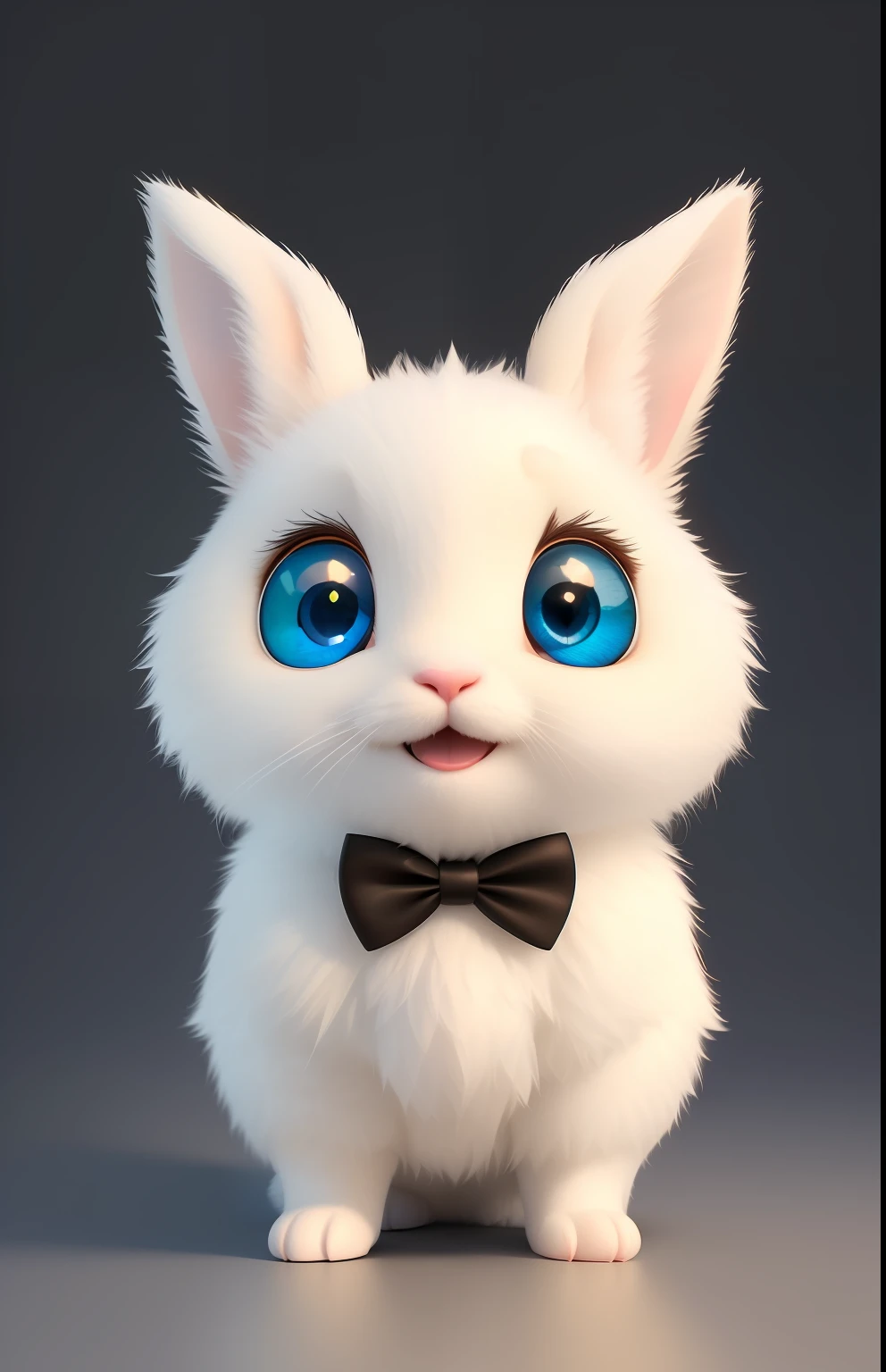 (masterpiece), (best quality), (ultra-detailed), (full body:1.2), Super cute, Baby, Pixar, Baby rabbit in a tuxedo, Big bright eyes, Fluffy, Smile, Delicate and fine, Fairy tales, Incredibly high detailed, Pixar style, Bright color palette, Natural light, Simple background with pure color, Octane render, Trending on Artstation, Gorgeous, Ultra wide angle, 8k, HD, Realistic