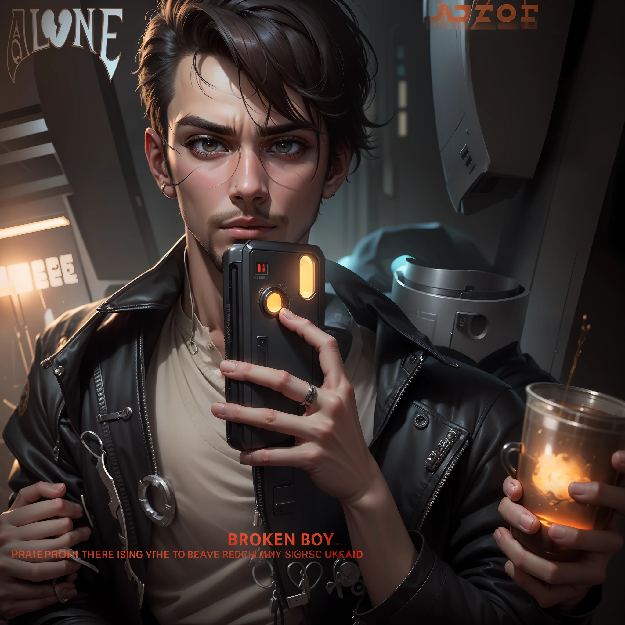 Change the back ground cyberpunk handsome boy realistic face 8k ultra realistic