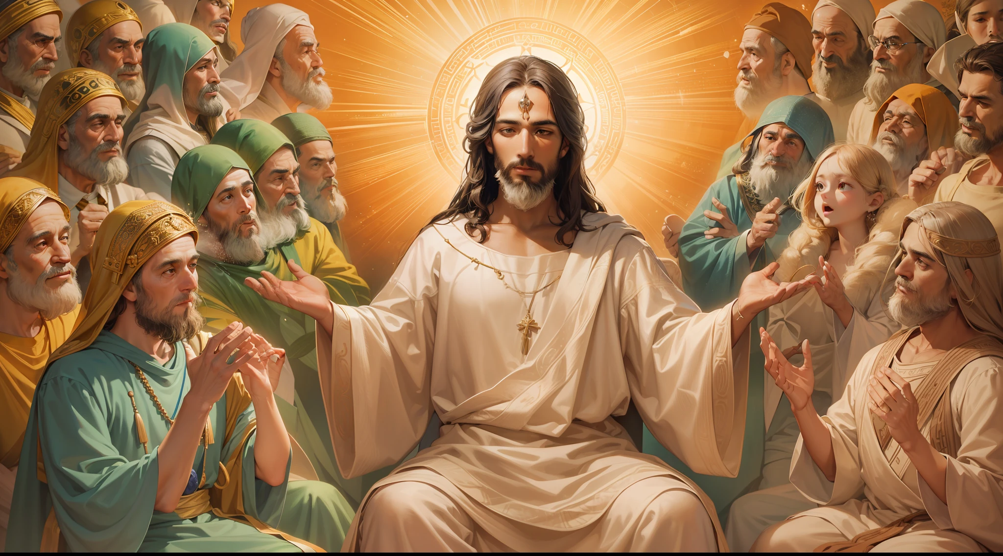 Jesus, the Philosopher of Wisdom"
description:
In this unique creation in SeaArt, we portray Jesus Christ as a philosopher of wisdom, Exploring the depths of human knowledge and understanding. With delicate strokes and evocative colors, This image captures the transcendental essence of his wisdom and compassion.
The scenario shows Jesus in the midst of a serene environment, surrounded by disciples and followers eager to absorb his transformative words. Seu olhar profundo reflete uma mente iluminada, mergulhada nas verdades universais do ser e do existir.
Por meio dessa arte inspiradora, Witness the fusion between spirituality and the search for truth, representing Jesus not only as a historical figure, but as an eternal symbol of wisdom and love. His calm posture and gentle gestures radiate a presence that transcends time, inviting us to reflect on the purpose of life and the mysteries of the universe.
Explore cada detalhe meticuloso desta imagem, where knowledge and compassion come together in harmony. Feel the connection to the brilliant mind of the Philosopher of Wisdom and let his words touch the core of your soul.
Ao contemplar essa obra, allow yourself to be inspired by the timeless lessons Jesus taught us, inviting us to seek inner truth and to understand the inestimable value of empathy and mutual understanding.
Get ready for a journey of reflection and self-discovery, in which the philosophy of Jesus echoes through the ages, illuminating the path to a more meaningful and enriching existence.
