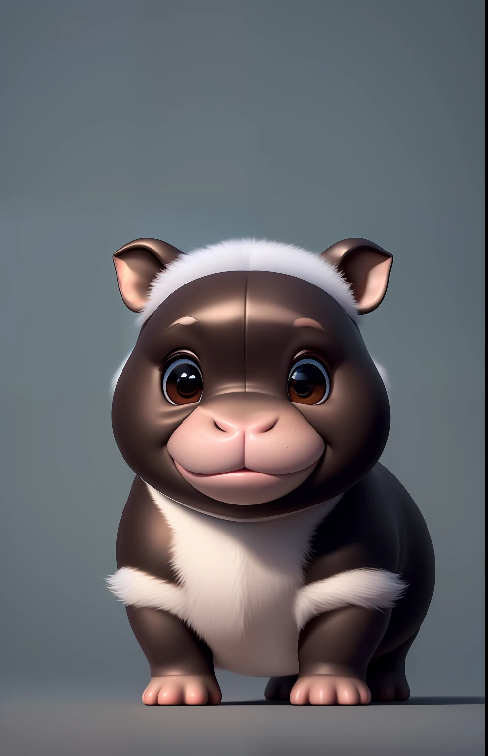 (masterpiece), (best quality), (ultra-detailed), (full body:1.2), Super cute, Baby, Pixar, Baby hippo in a tuxedo, Big bright eyes, Fluffy, Smile, Delicate and fine, Fairy tales, Incredibly high detailed, Pixar style, Bright color palette, Natural light, Simple background with pure color, Octane render, Trending on Artstation, Gorgeous, Ultra wide angle, 8k, HD, Realistic