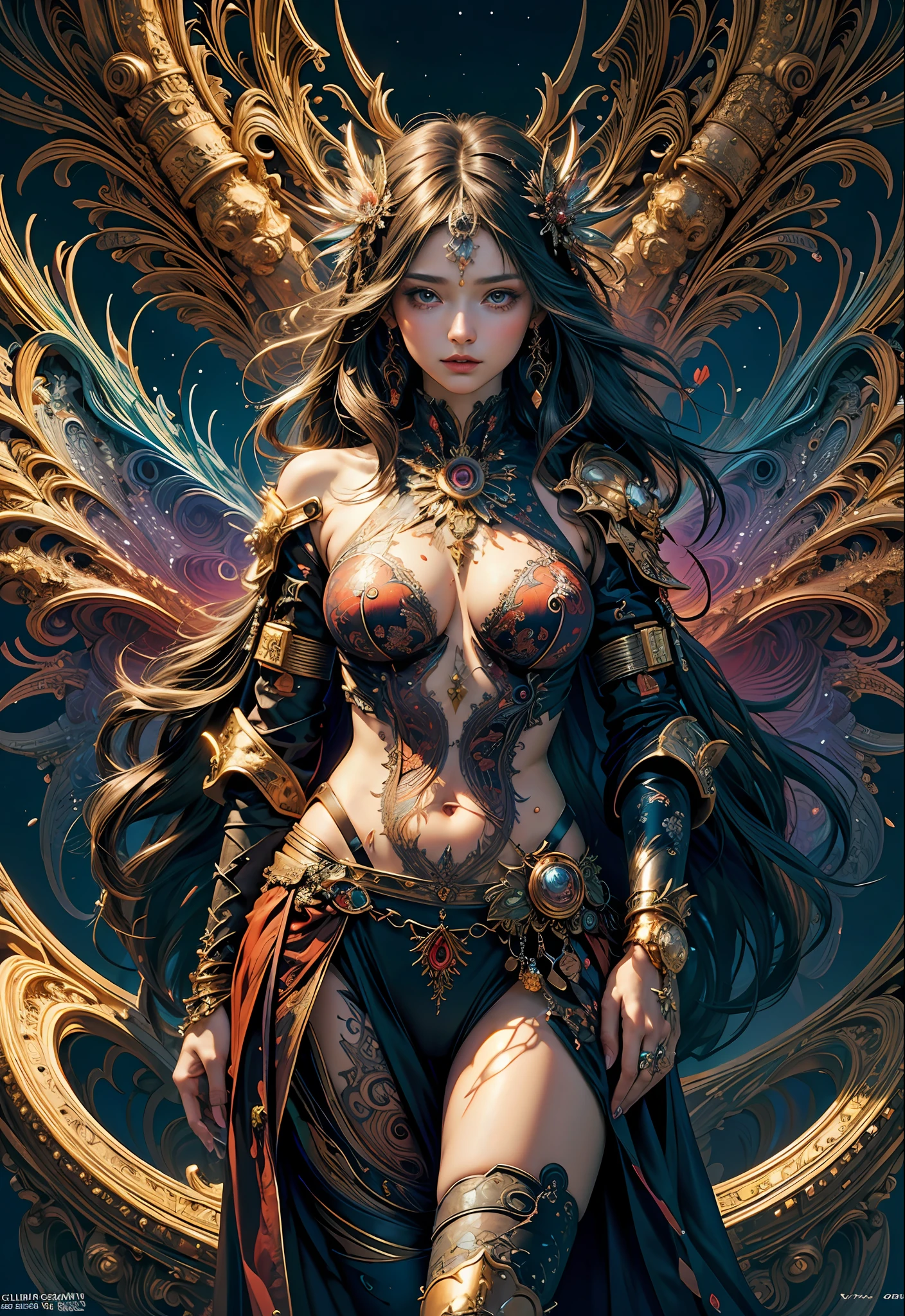 (masterpiece, top quality, best quality, official art, beautiful and aesthetic:1.2), (1girl), extreme detailed,(fractal art:1.3),colorful,highest detailed