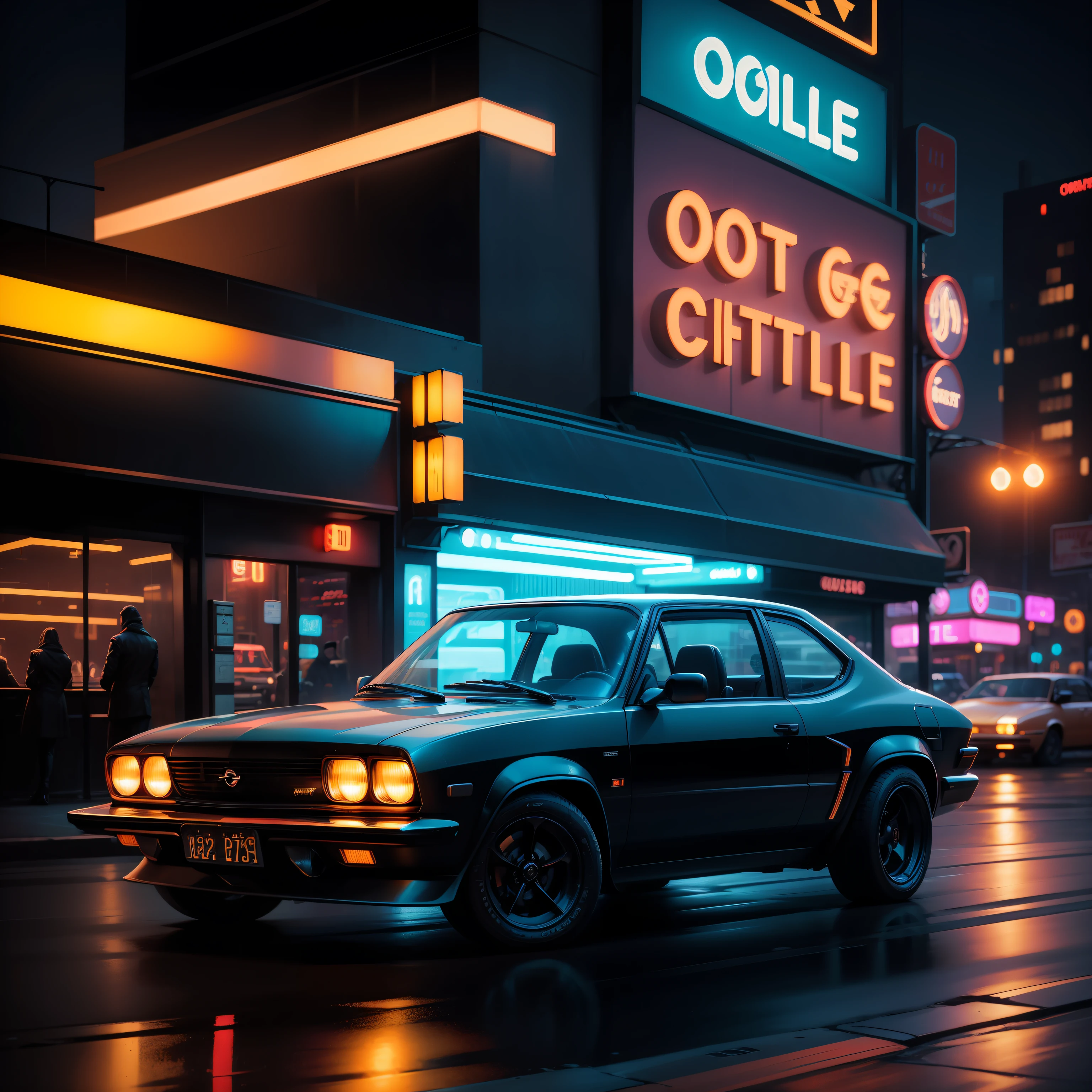 Opel Chevette
city
night
bustling
neon-lit buildings
mystery
futuristic architecture
neon signs
sleek cars
vintage charm
contrast
skyline
skyscrapers
illuminated
luxury
electric atmosphere
contemporary allure
nightlife."