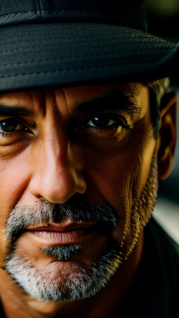 portrait of a 50 year old man, daman salvatore, highly detailed, f/1.4, 50mm lens, detailed facial features, cinematic lighting, cinematic photography