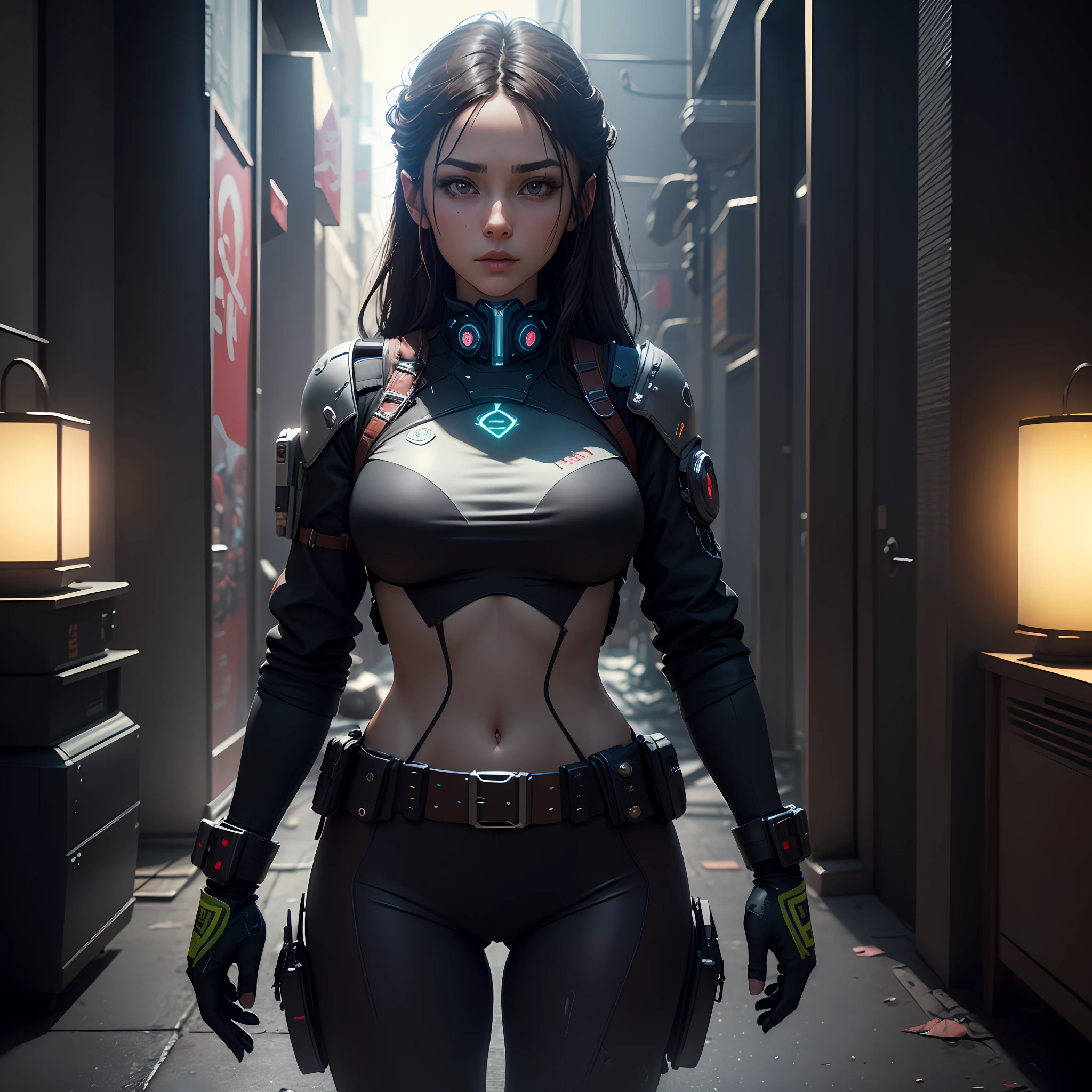 ((Best quality)), ((masterpiece)), (detailed:1.4), 3D, an image of a beautiful cyberpunk female,HDR (High Dynamic Range),Ray Tracing,NVIDIA RTX,Super-Resolution,Unreal 5,Subsurface scattering,PBR Texturing,Post-processing,Anisotropic Filtering,Depth-of-field,Maximum clarity and sharpness,Multi-layered textures,Albedo and Specular maps,Surface shading,Accurate simulation of light-material interaction,Perfect proportions,Octane Render,Two-tone lighting,Wide aperture,Low ISO,White balance,Rule of thirds,8K RAW, --auto