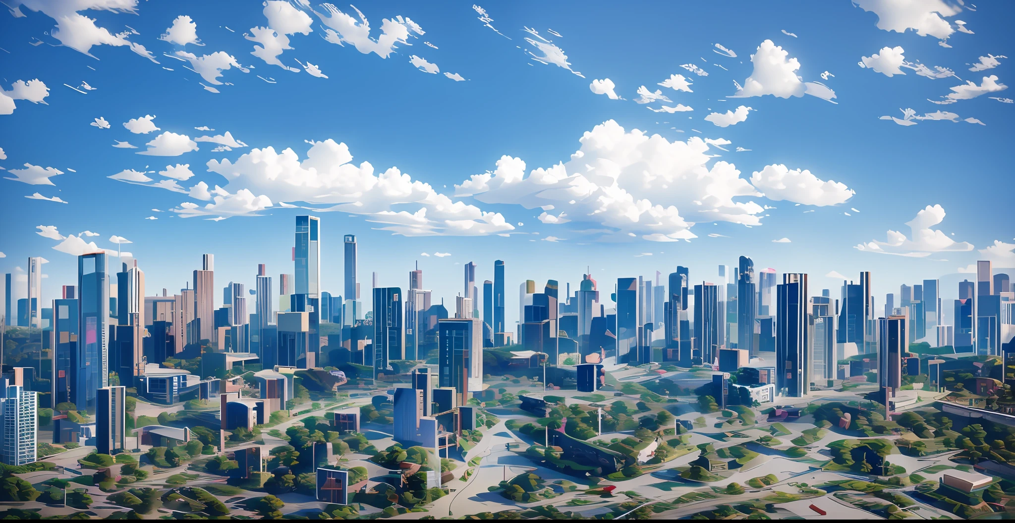 arafly shot of a city with a lot of tall buildings, super wide view of a cityscape, shenzhen, sky - high view, hyper wide view, baotou china, ruanjia, wide angle photo, Hangzhou, Far view, Faraway view, view from high, wide angle shot 4 k hdr, City view