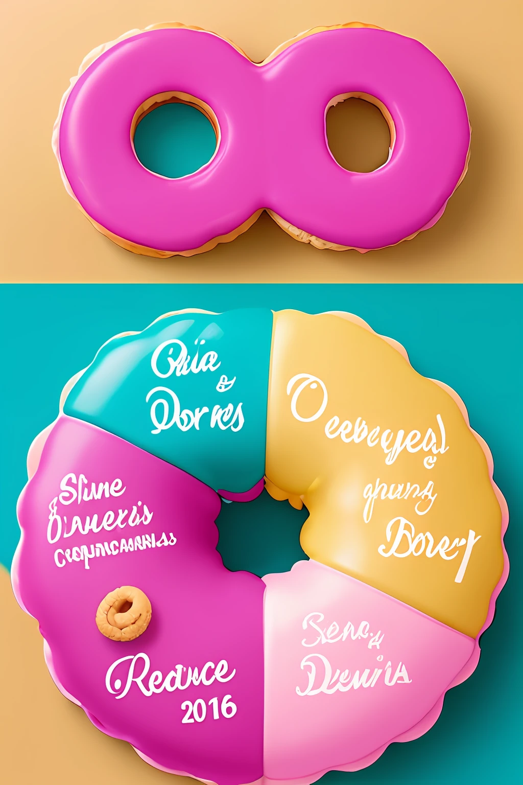 Logotipo redondo usando rosquinha rosa com o nome de DOCE SERENA CONFEITARIA