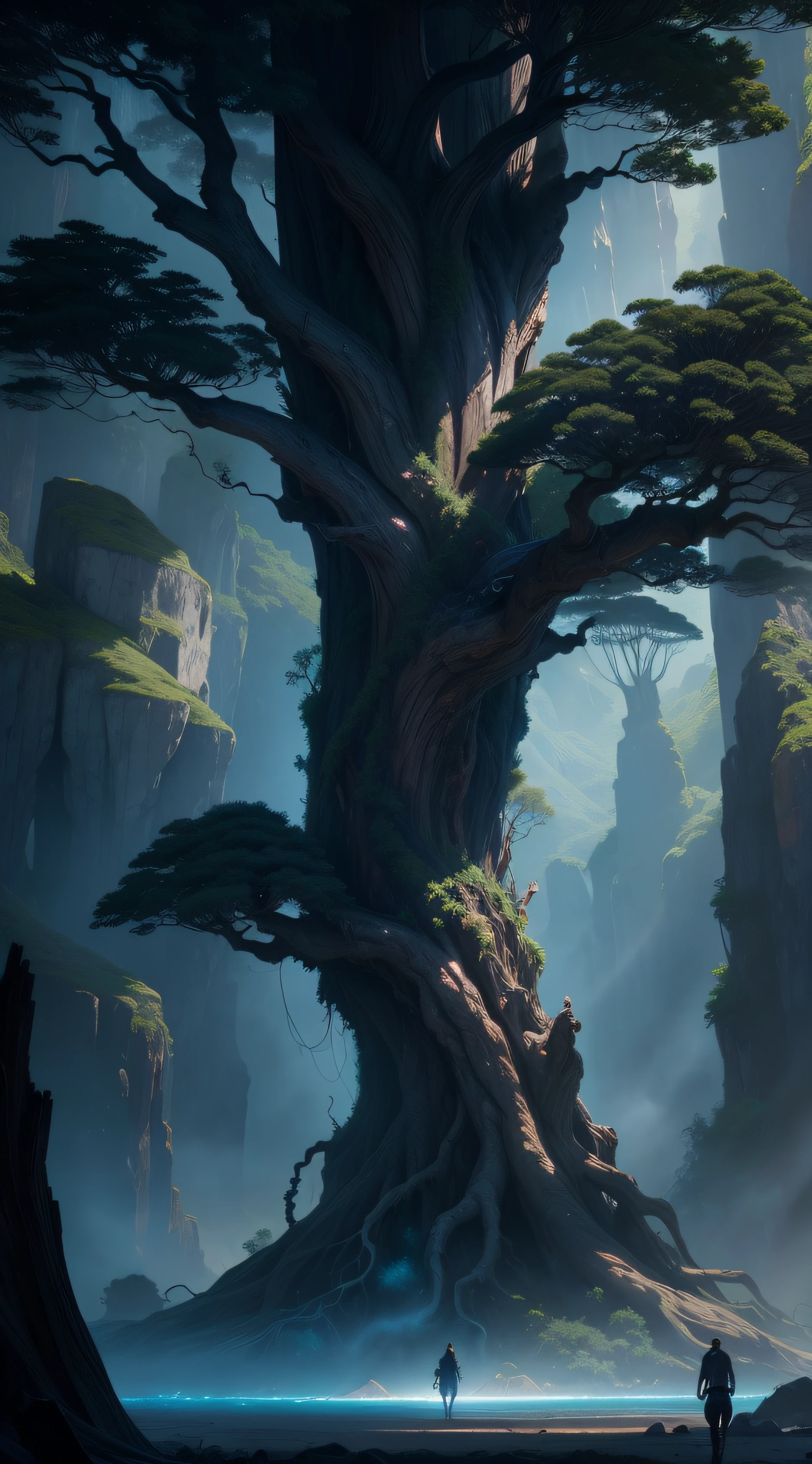 "The tree called EWA from the movie avatar, com magia e realismo impressionantes, in a stunning cinematic style."