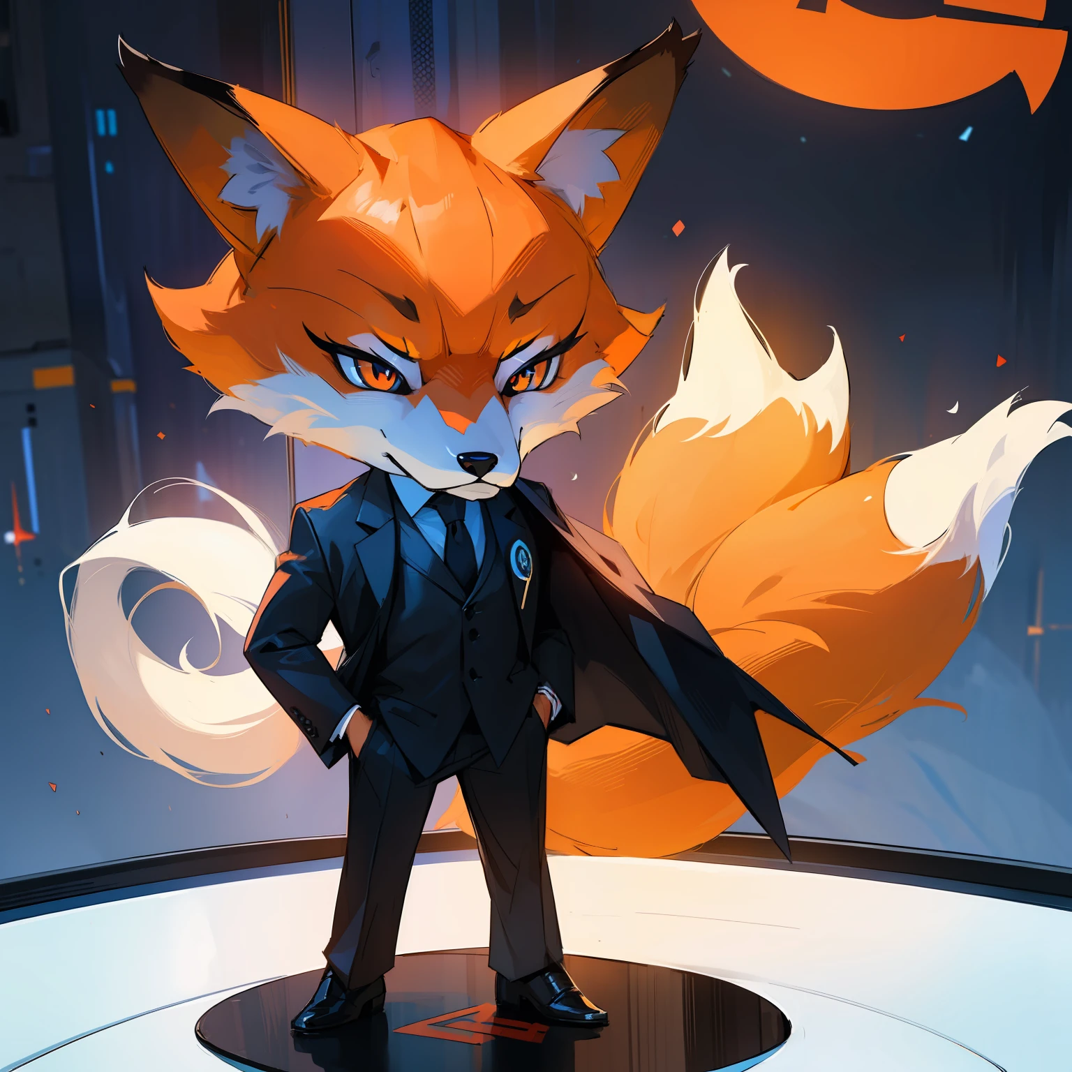 ((Creative logo of a fox in a suit for a gaming channel)):pt