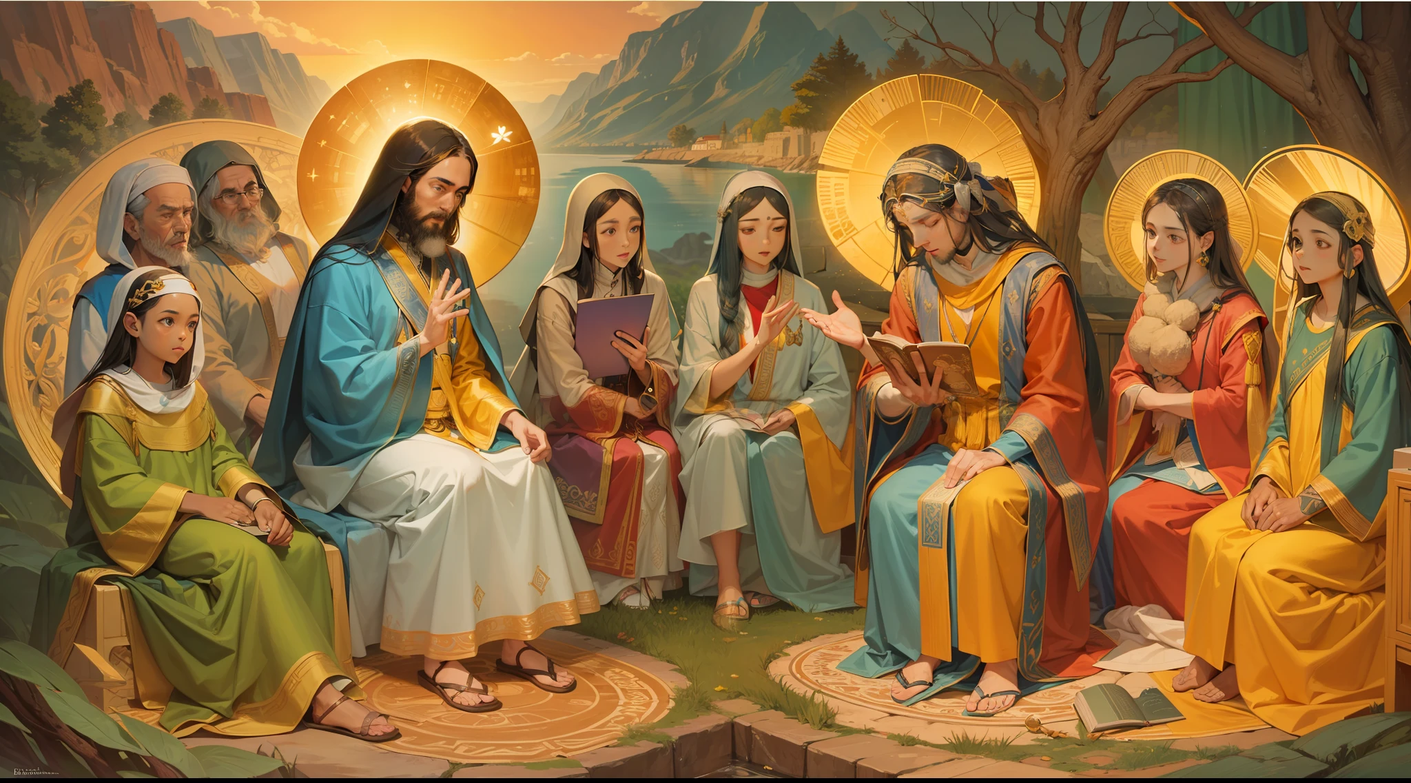 Jesus, the Philosopher of Wisdom"
description:
In this unique creation in SeaArt, we portray Jesus Christ as a philosopher of wisdom, Exploring the depths of human knowledge and understanding. With delicate strokes and evocative colors, This image captures the transcendental essence of his wisdom and compassion.
The scenario shows Jesus in the midst of a serene environment, surrounded by disciples and followers eager to absorb his transformative words. Seu olhar profundo reflete uma mente iluminada, mergulhada nas verdades universais do ser e do existir.
Por meio dessa arte inspiradora, Witness the fusion between spirituality and the search for truth, representing Jesus not only as a historical figure, but as an eternal symbol of wisdom and love. His calm posture and gentle gestures radiate a presence that transcends time, inviting us to reflect on the purpose of life and the mysteries of the universe.
Explore cada detalhe meticuloso desta imagem, where knowledge and compassion come together in harmony. Feel the connection to the brilliant mind of the Philosopher of Wisdom and let his words touch the core of your soul.
Ao contemplar essa obra, allow yourself to be inspired by the timeless lessons Jesus taught us, inviting us to seek inner truth and to understand the inestimable value of empathy and mutual understanding.
Get ready for a journey of reflection and self-discovery, in which the philosophy of Jesus echoes through the ages, illuminating the path to a more meaningful and enriching existence.